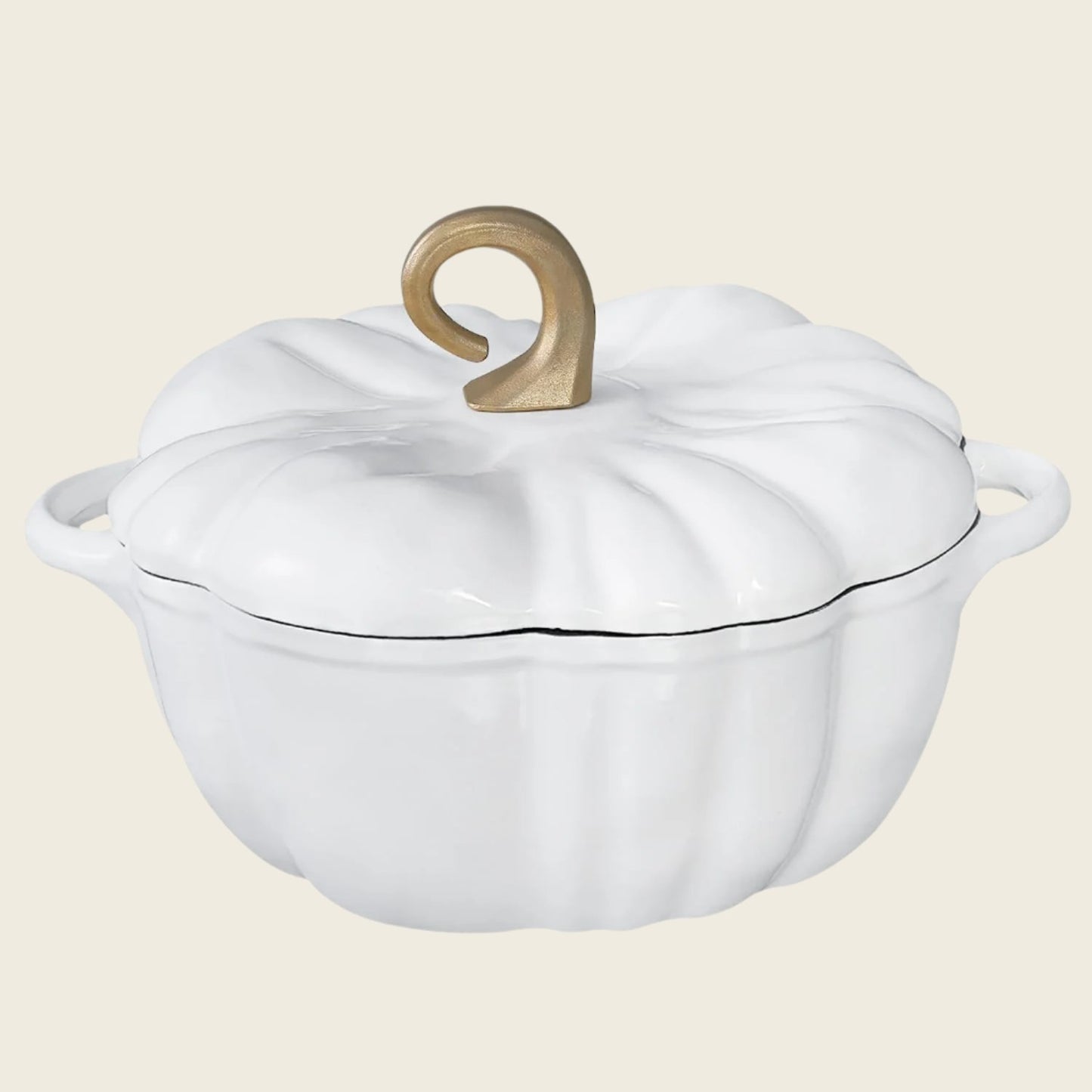 Flavehc Enameled Cast Iron Pumpkin Dutch Oven