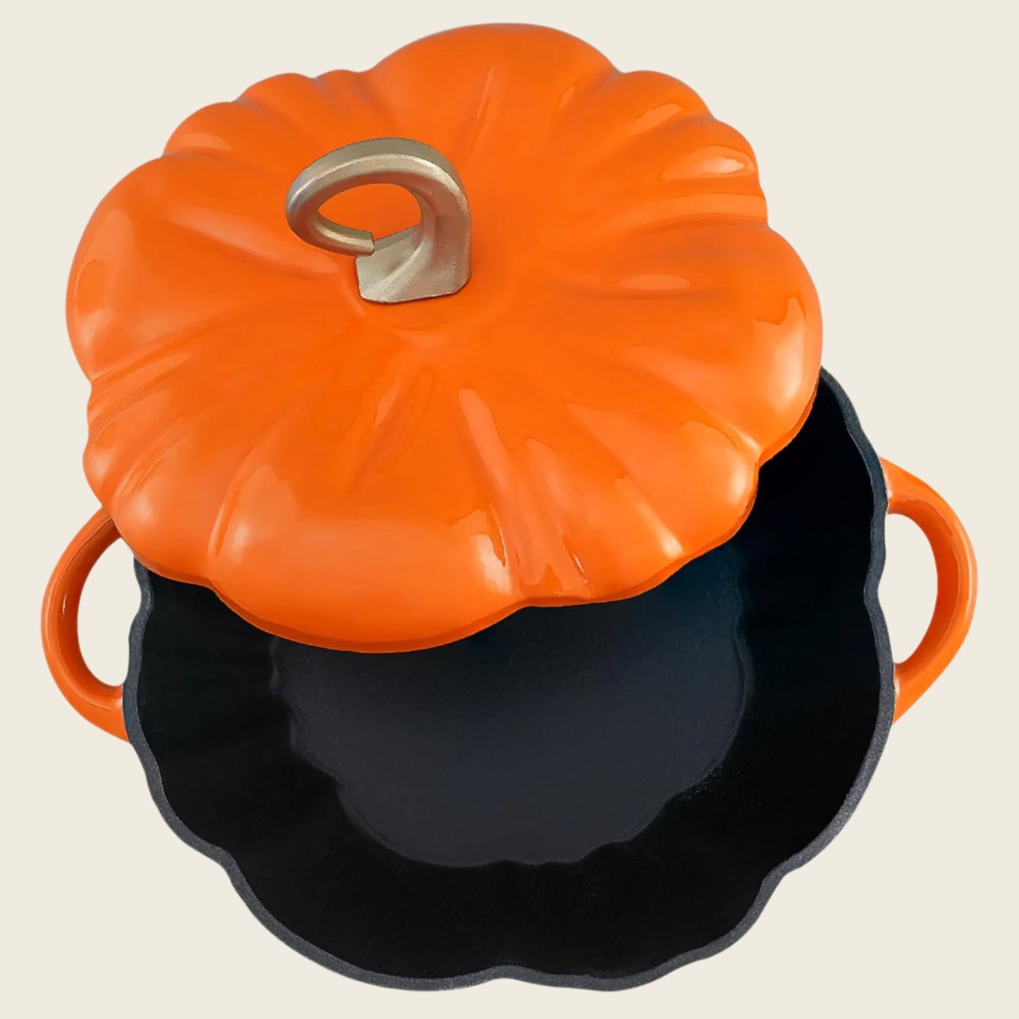 Flavehc Enameled Cast Iron Pumpkin Dutch Oven