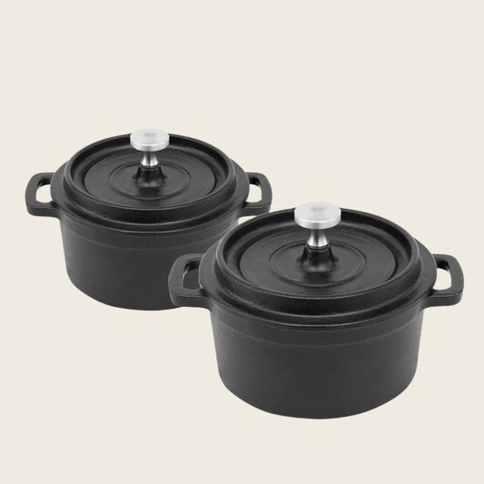 Mini Cast Iron Cocotte Set of 2