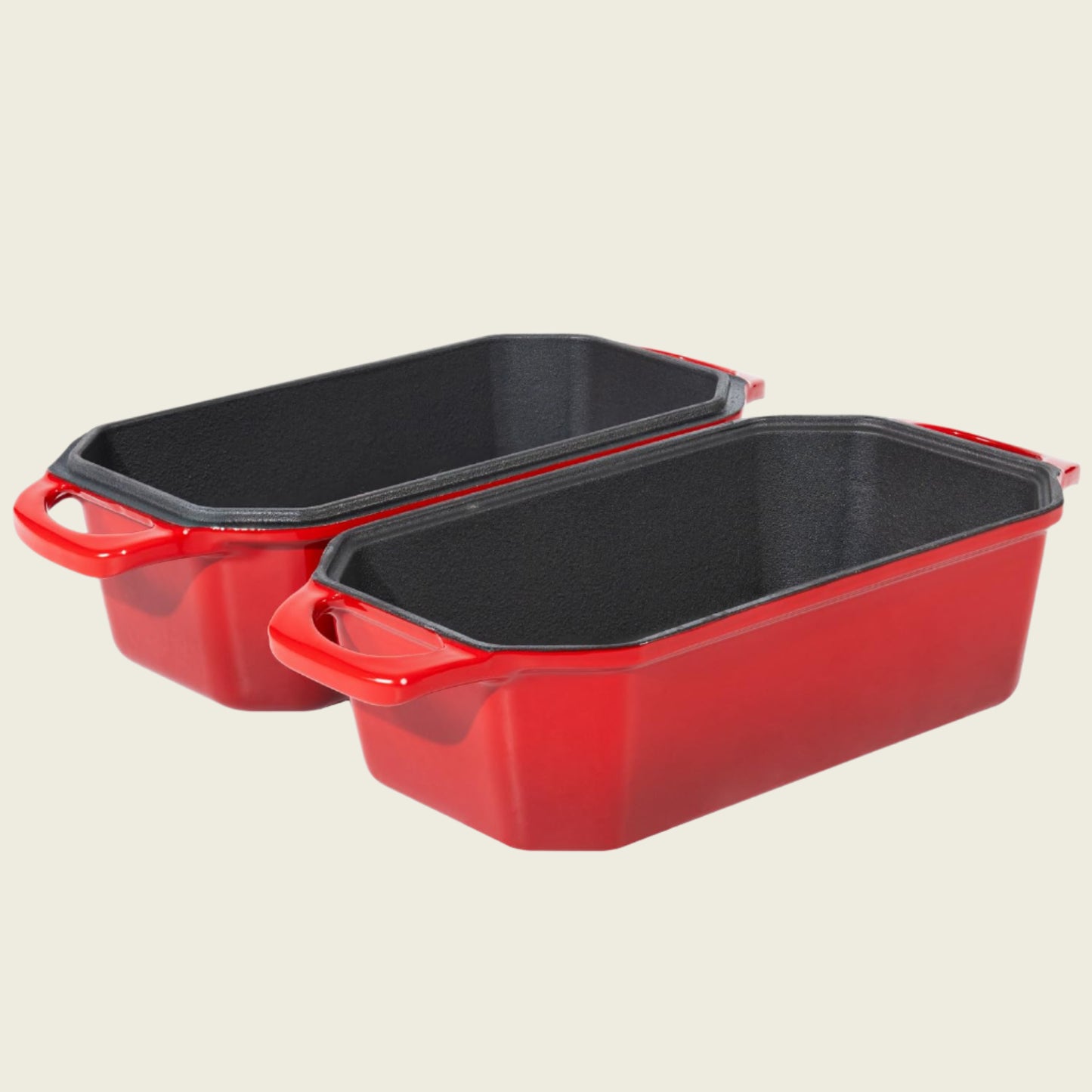 Flavehc 2-Piece Enameled Cast Iron Loaf Pan Set