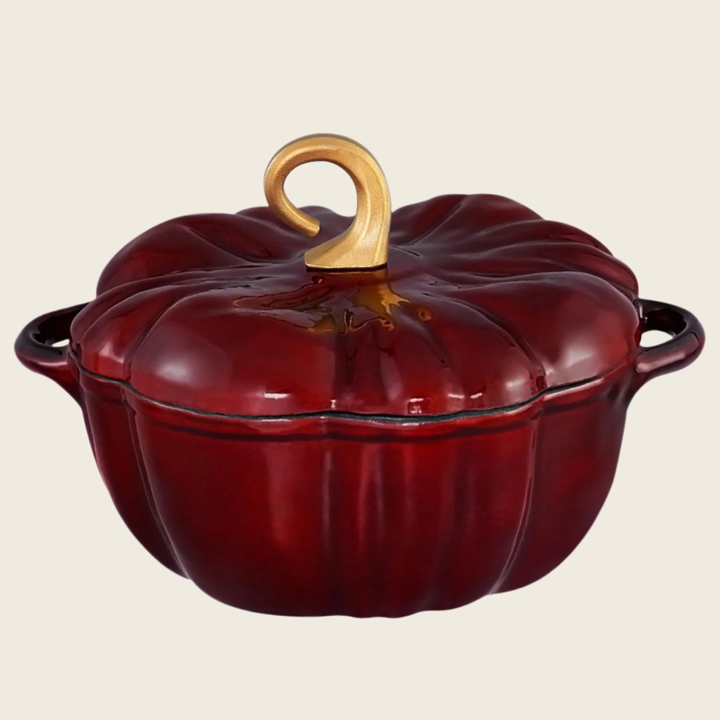 Flavehc Enameled Cast Iron Pumpkin Dutch Oven