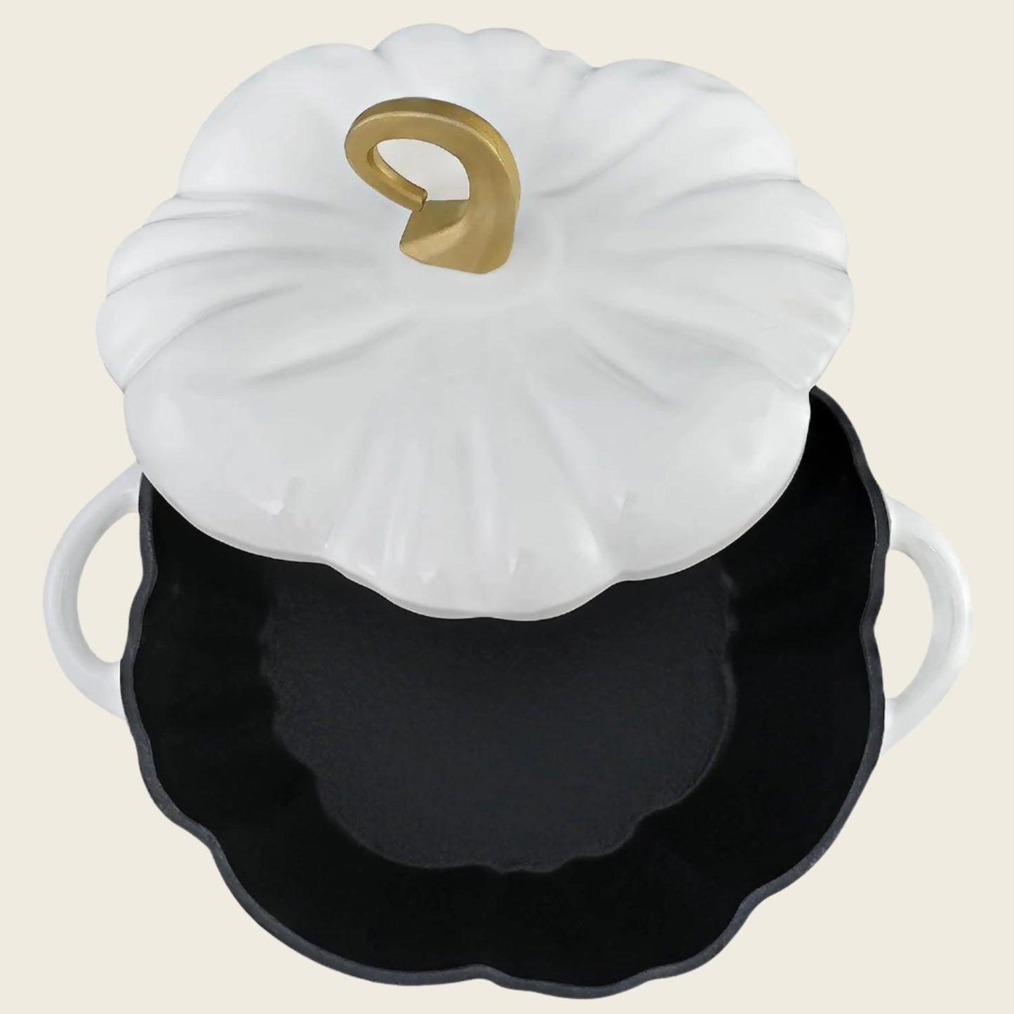 Flavehc Enameled Cast Iron Pumpkin Dutch Oven