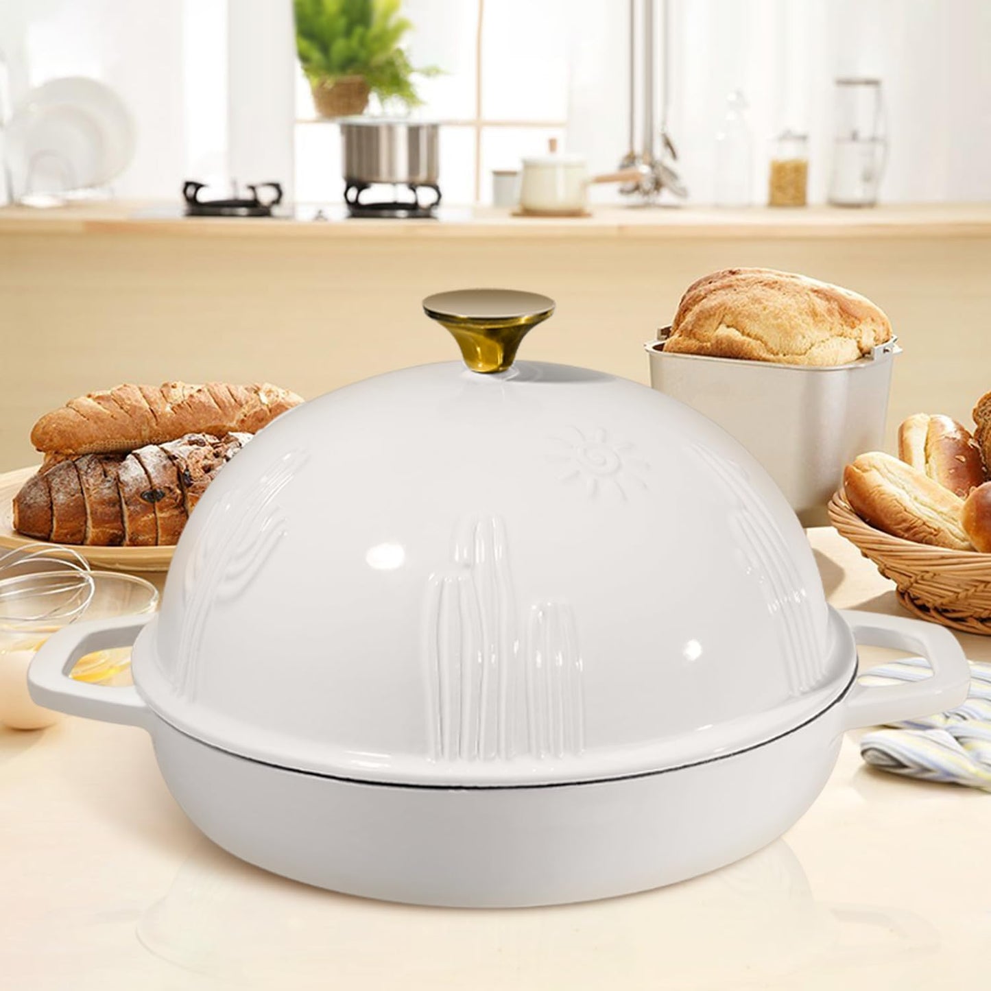 Enameled Cast Iron Bread Oven with Cloche Lid