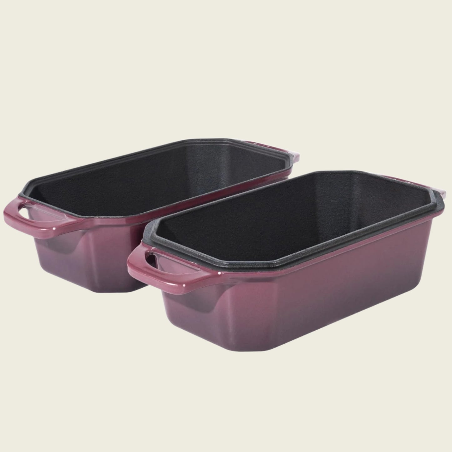 Flavehc 2-Piece Enameled Cast Iron Loaf Pan Set