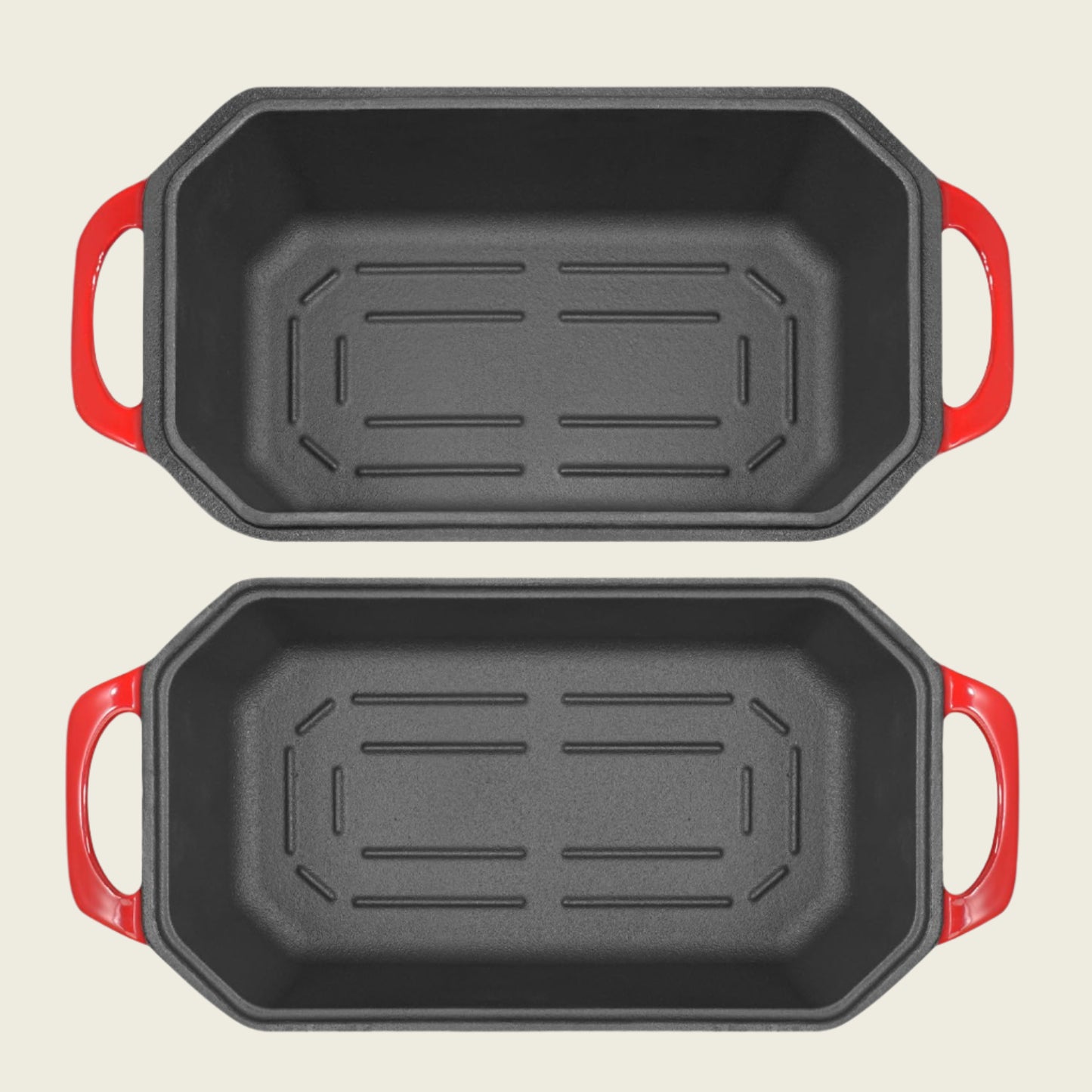 Flavehc 2-Piece Enameled Cast Iron Loaf Pan Set