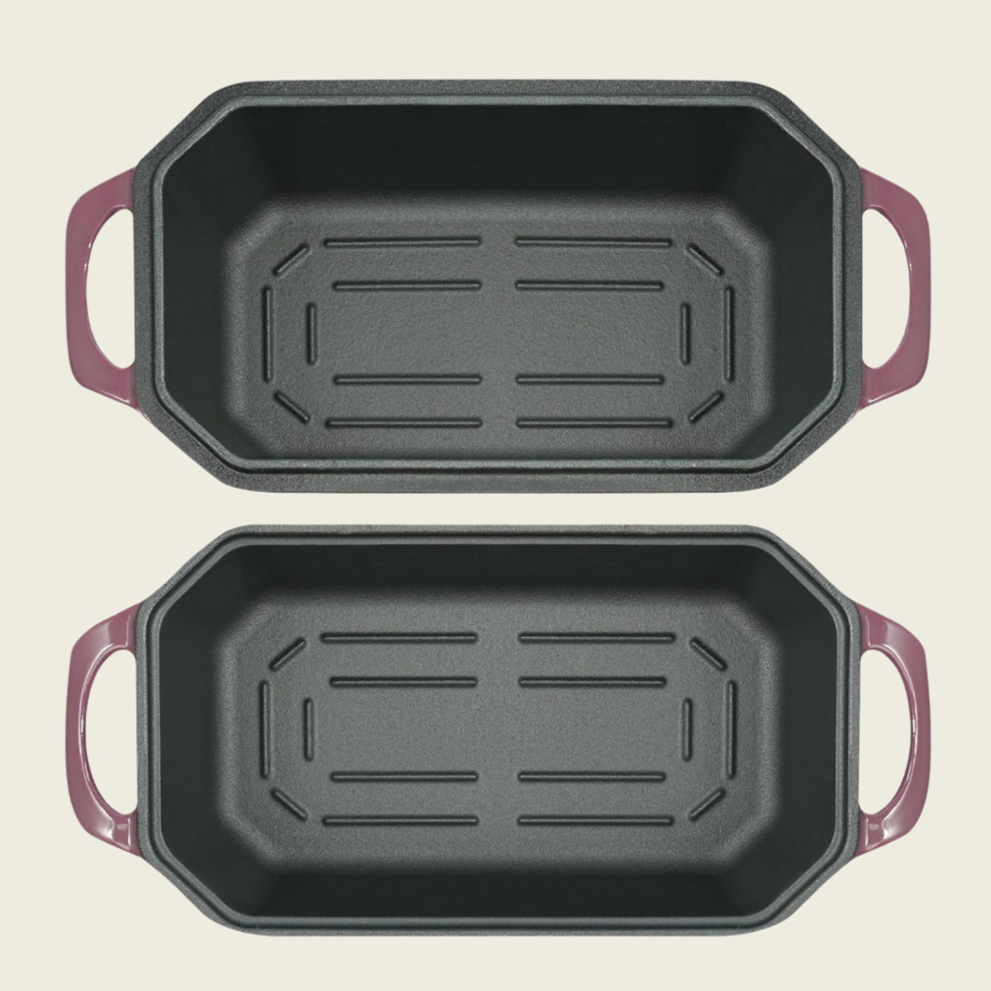 Flavehc 2-Piece Enameled Cast Iron Loaf Pan Set