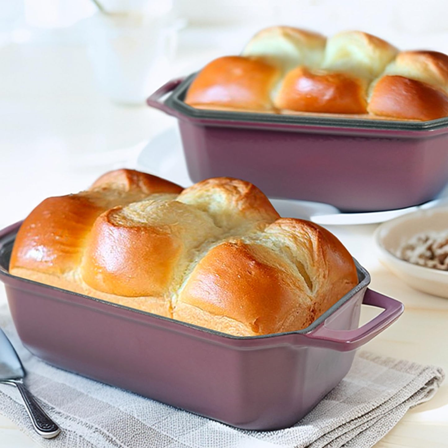 Flavehc 2-Piece Enameled Cast Iron Loaf Pan Set