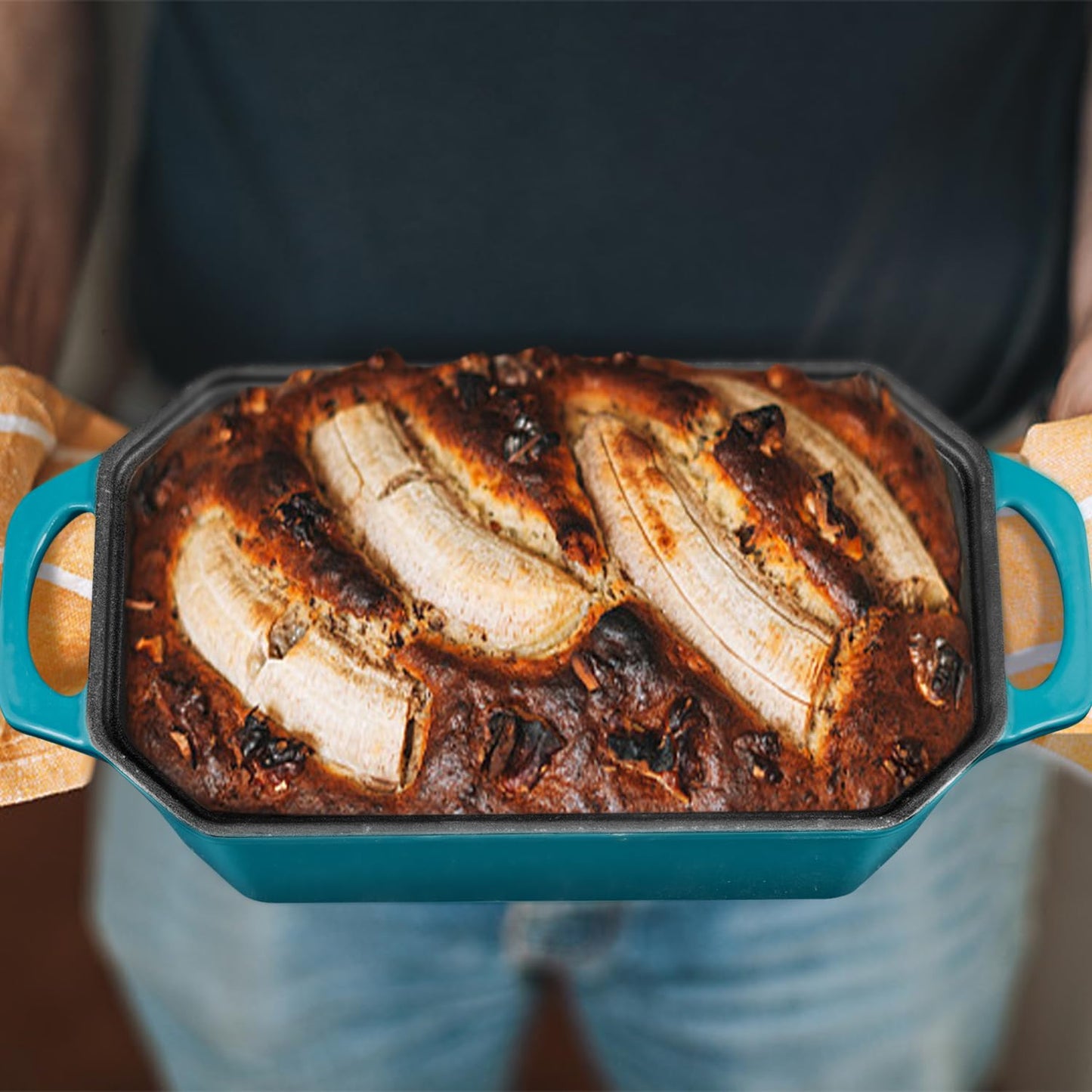 Flavehc 2-Piece Enameled Cast Iron Loaf Pan Set