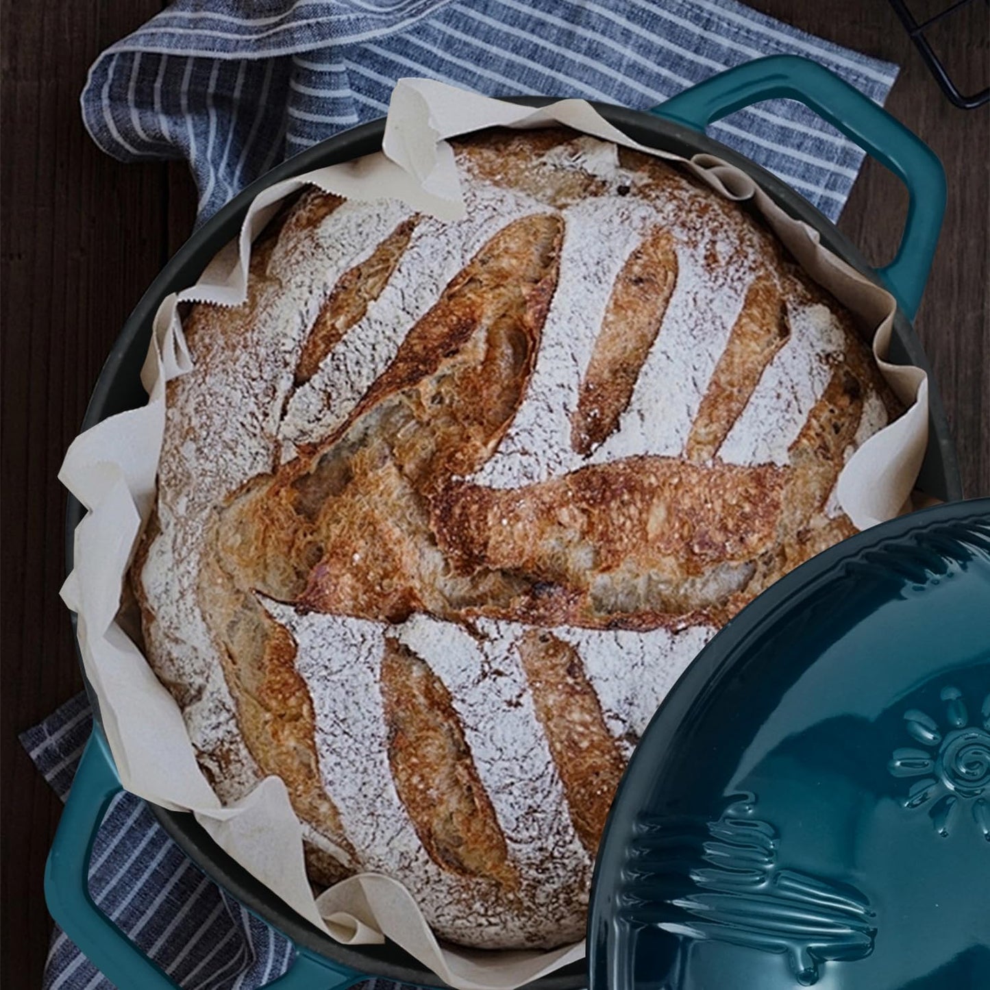 Enameled Cast Iron Bread Oven with Cloche Lid
