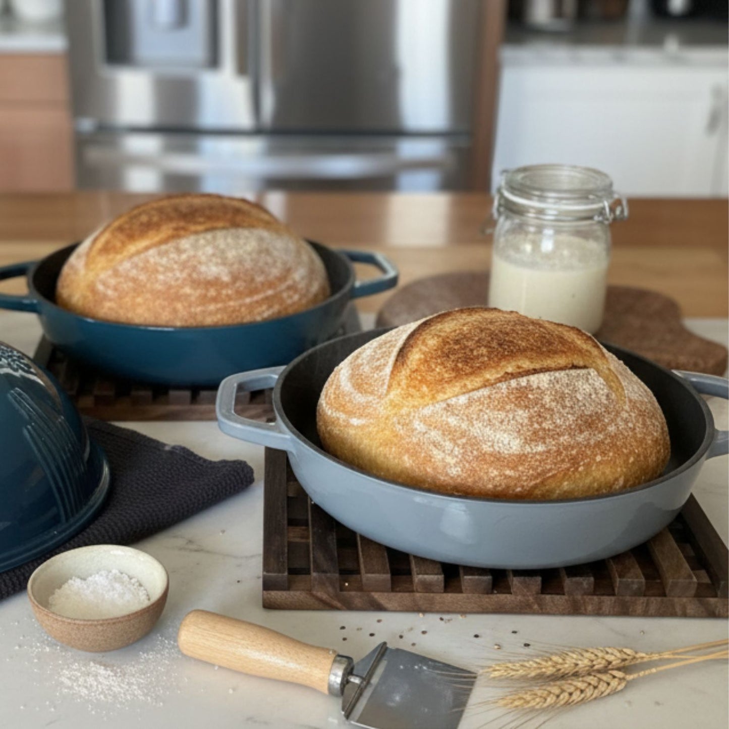 Flavehc Enameled Cast Iron Bread Oven with Cloche Lid