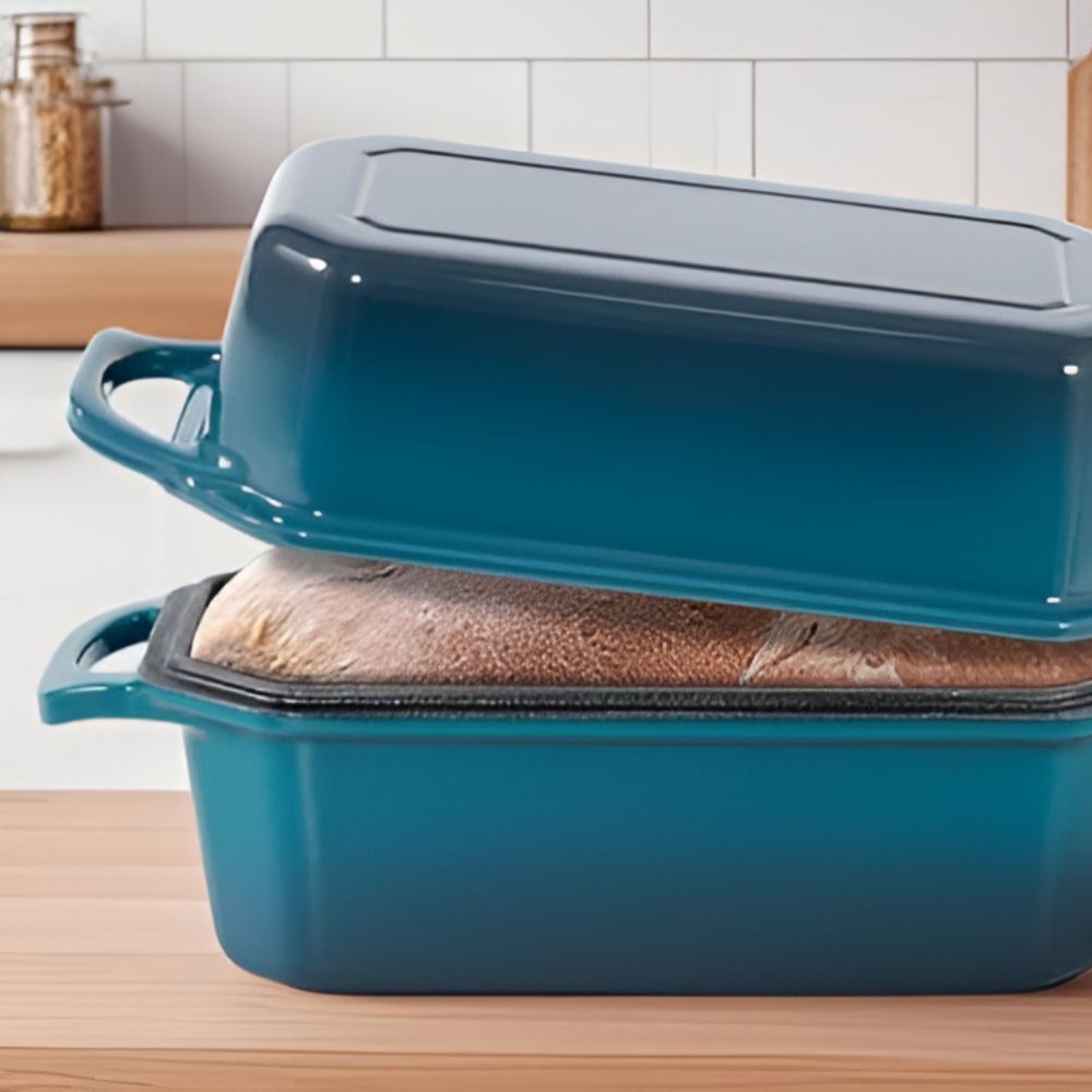 Flavehc 2-Piece Enameled Cast Iron Loaf Pan Set