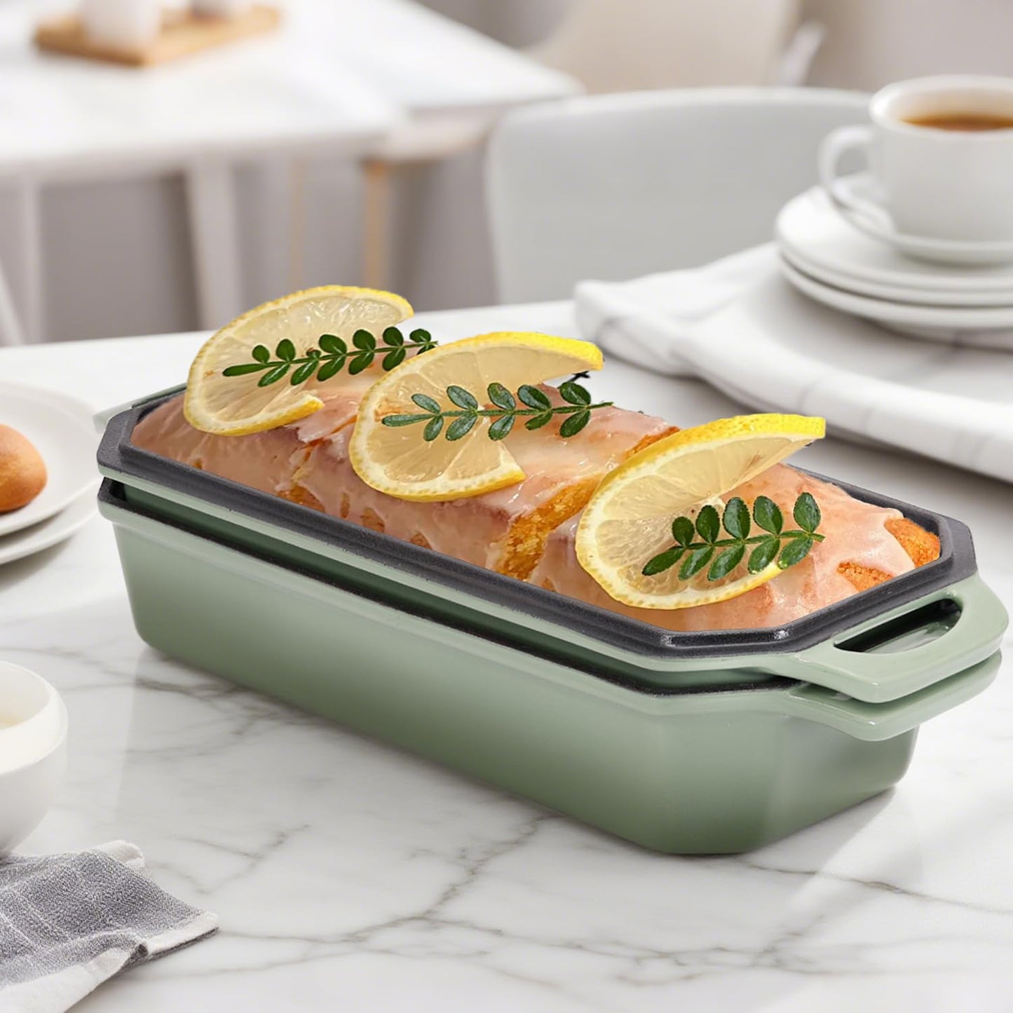 Flavehc 2-Piece Enameled Cast Iron Loaf Pan Set