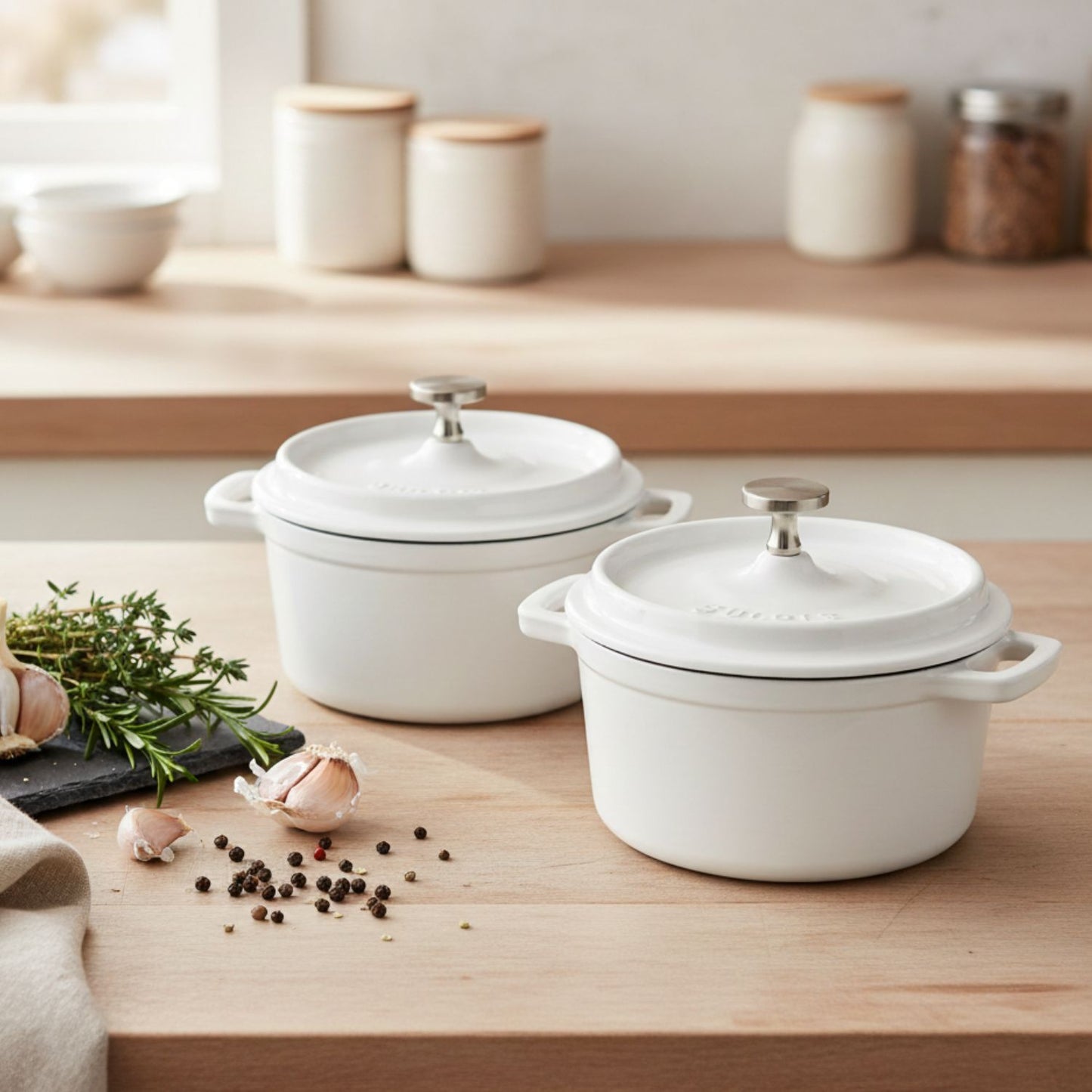 Mini Cast Iron Cocotte Set of 2