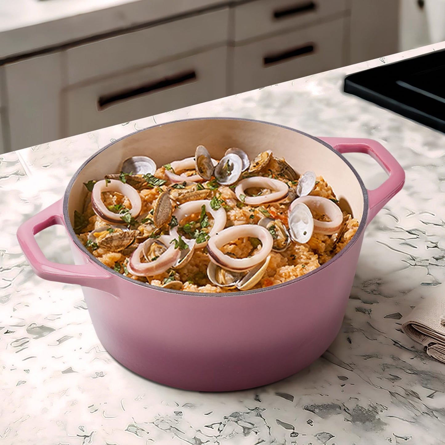 Flavehc Round Enameled Cast Iron Dutch Oven