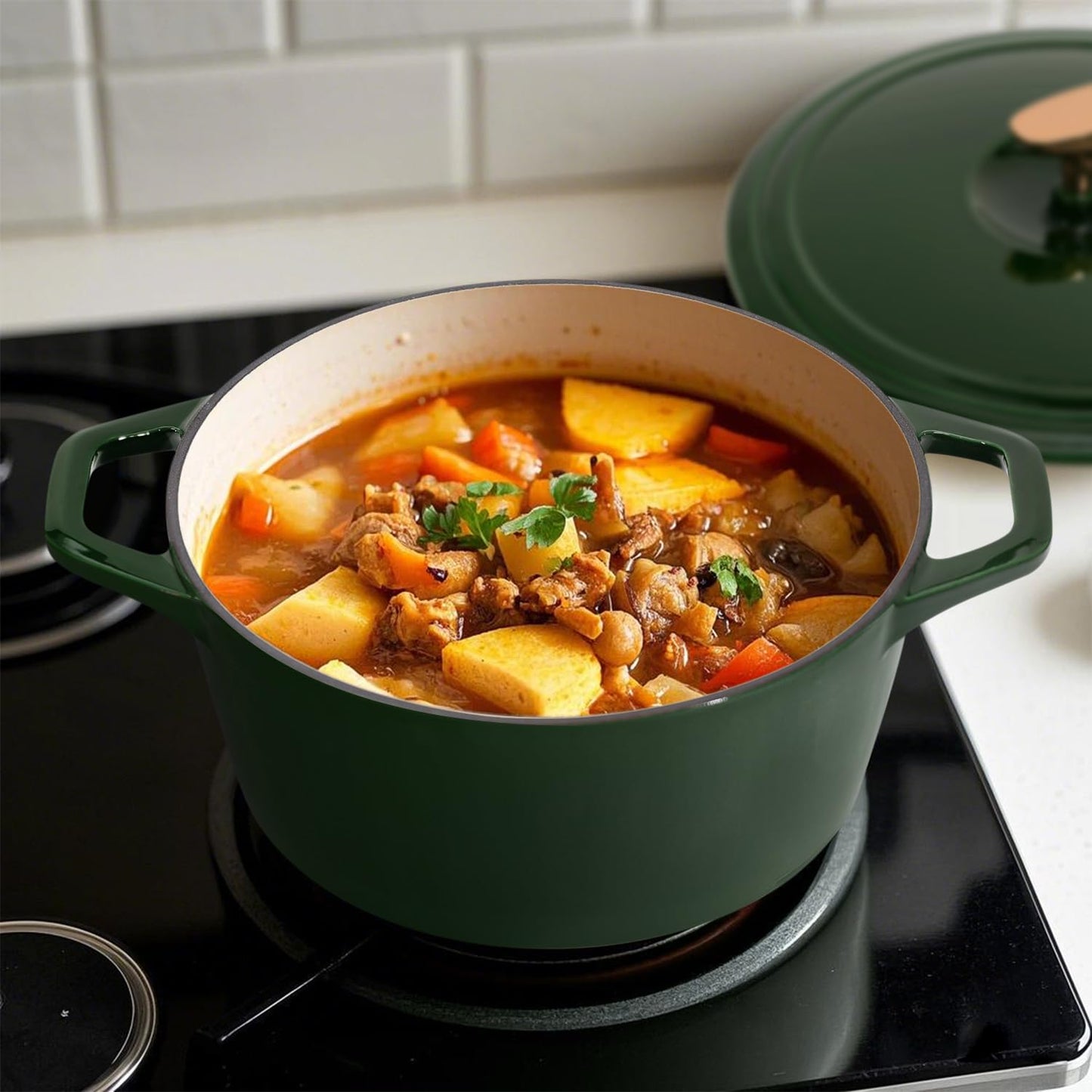 Flavehc Round Enameled Cast Iron Dutch Oven