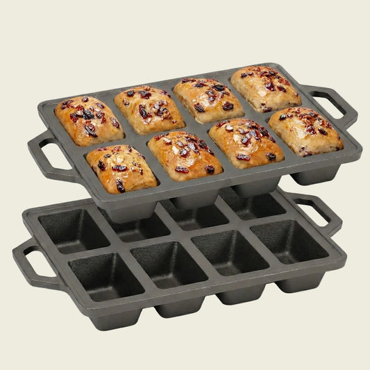 Cast Iron 8-Cavity Mini Loaf Set (Set of 2)