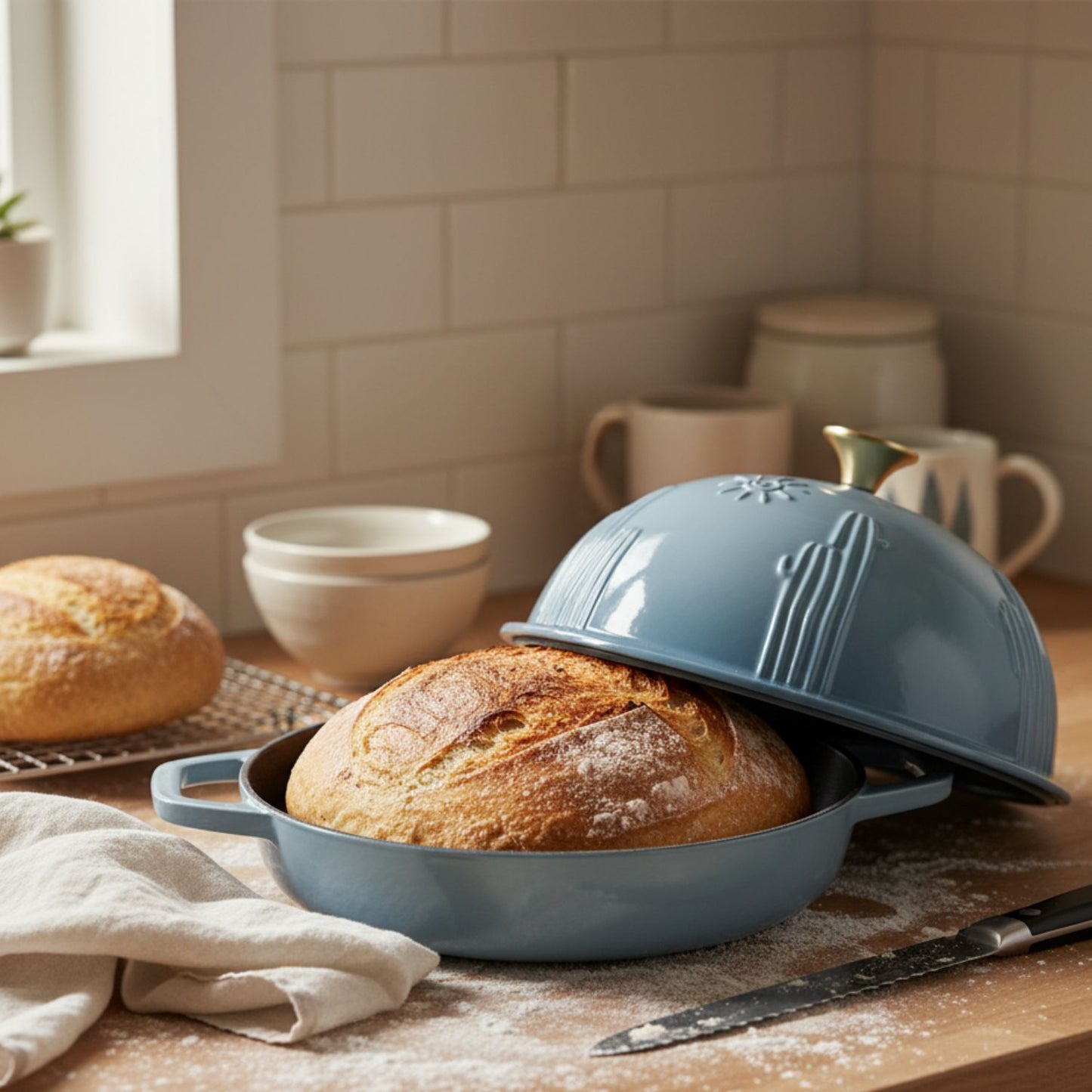 Enameled Cast Iron Bread Oven for Sourdough