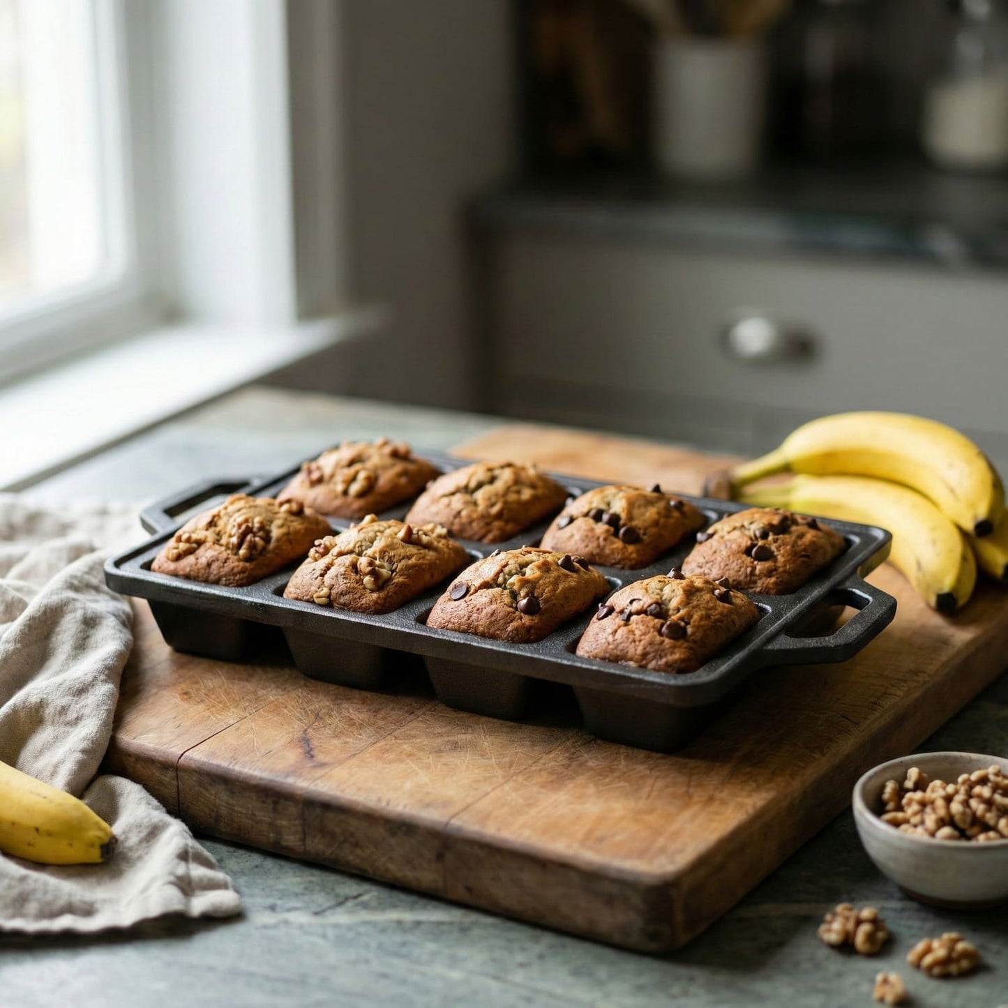 Cast Iron 8-Cavity Mini Loaf Set (Set of 2)
