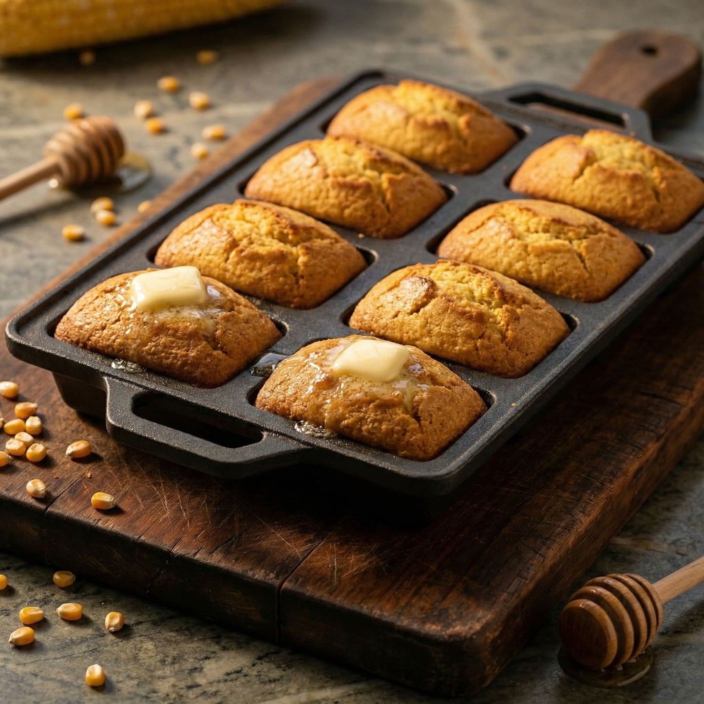 Cast Iron 8-Cavity Mini Loaf Set (Set of 2)