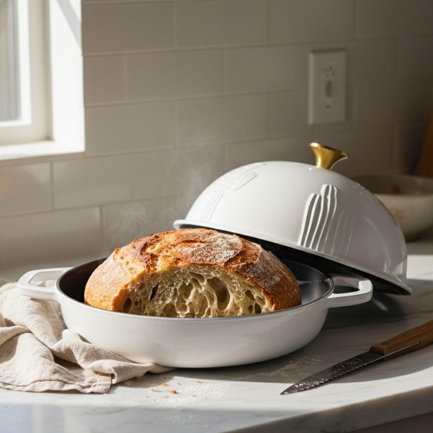 Enameled Cast Iron Bread Oven for Sourdough