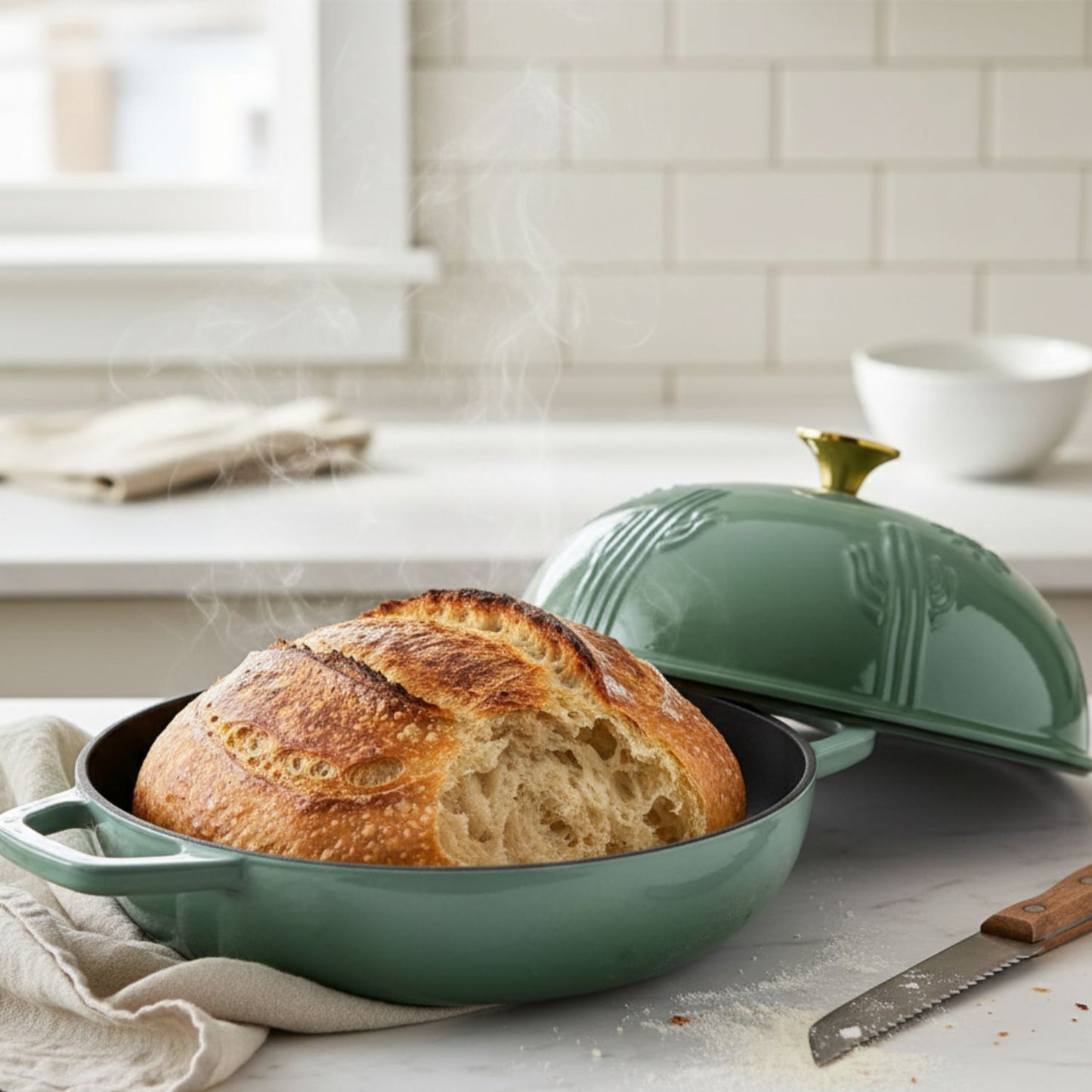 Enameled Cast Iron Bread Oven for Sourdough