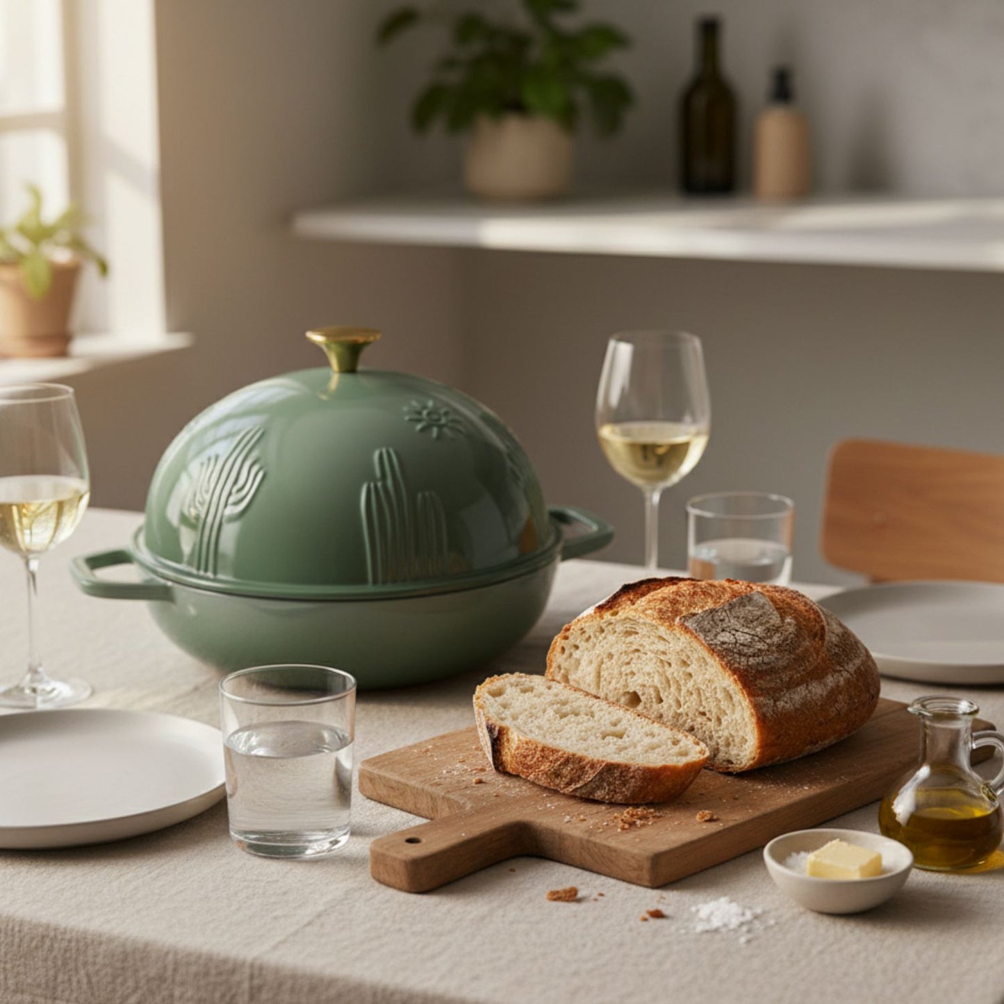 Enameled Cast Iron Bread Oven for Sourdough