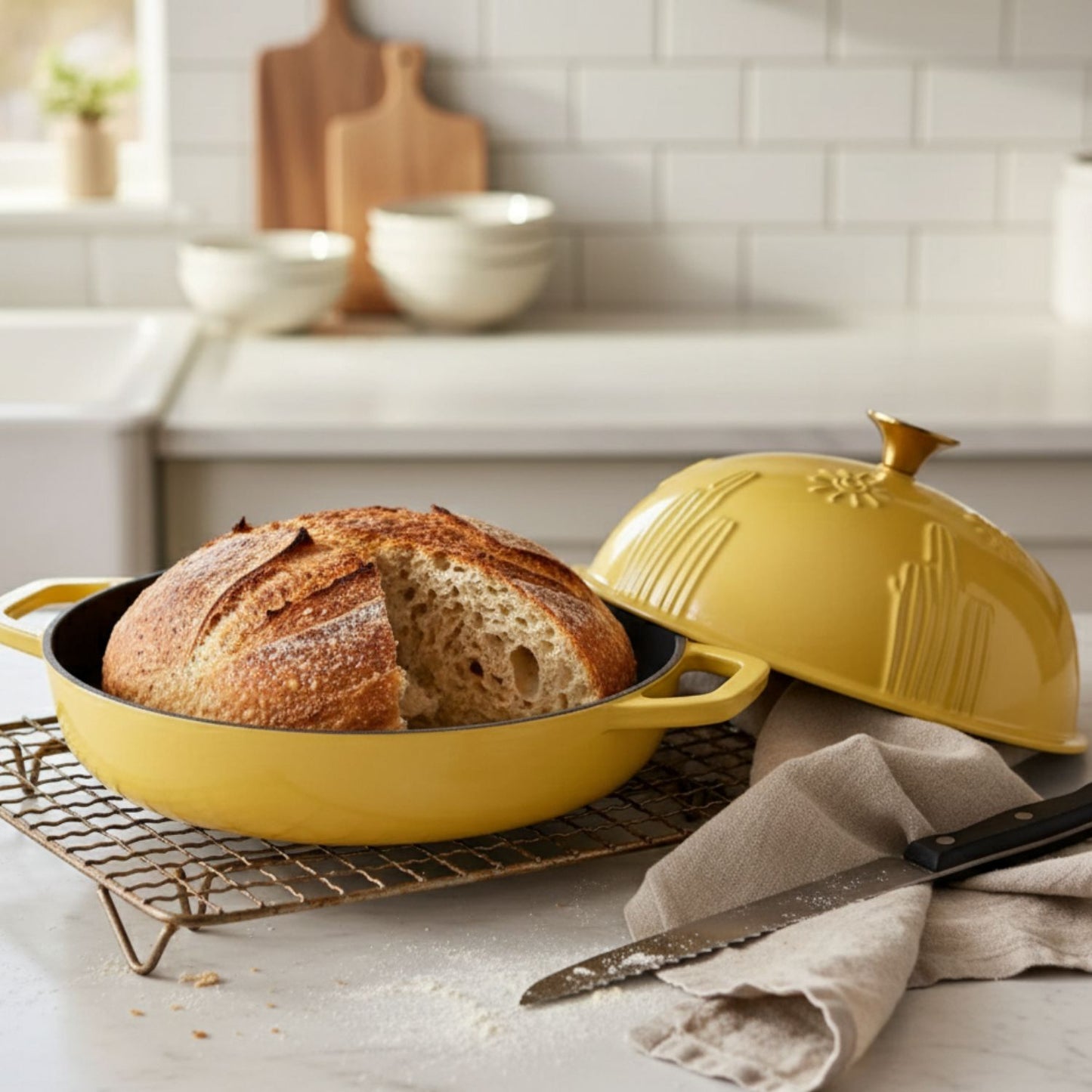 Enameled Cast Iron Bread Oven for Sourdough