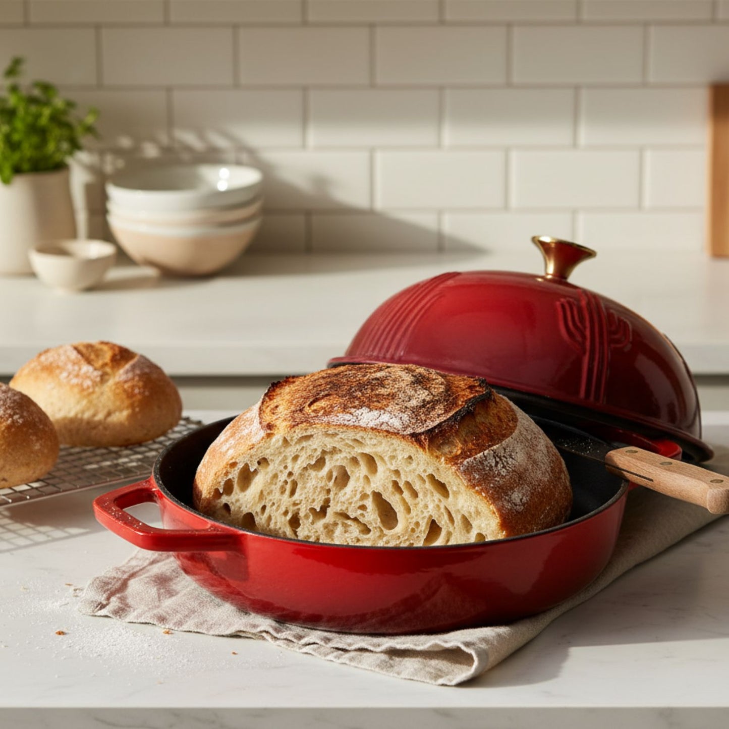 Enameled Cast Iron Bread Oven for Sourdough