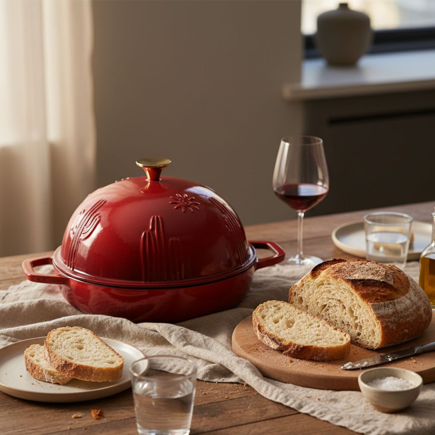 Enameled Cast Iron Bread Oven for Sourdough