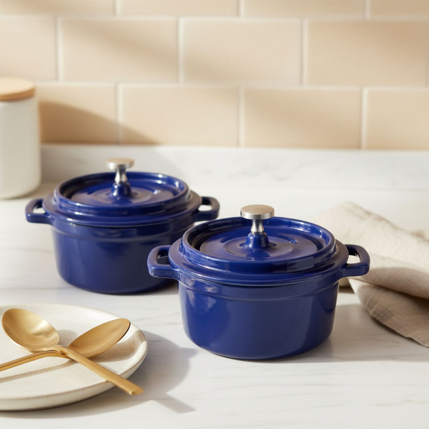 Mini Cast Iron Cocotte Set of 2