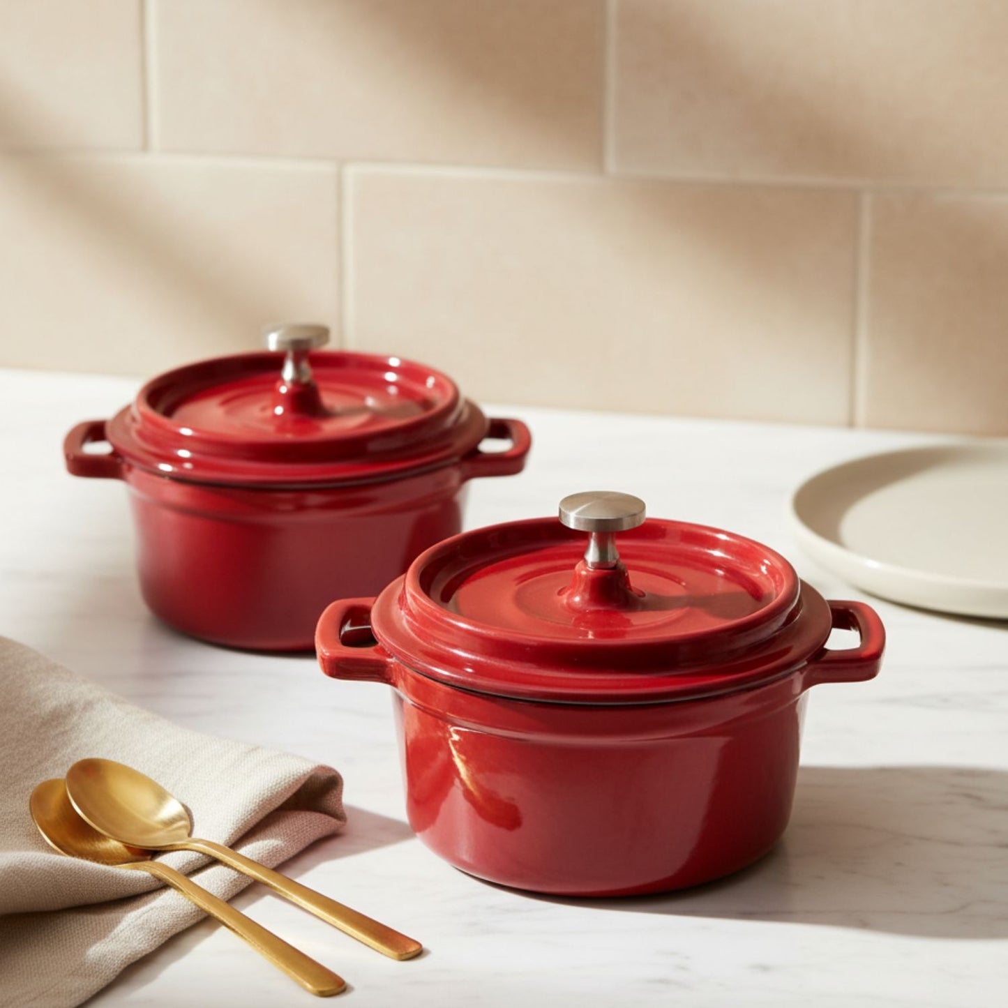 Mini Cast Iron Cocotte Set of 2