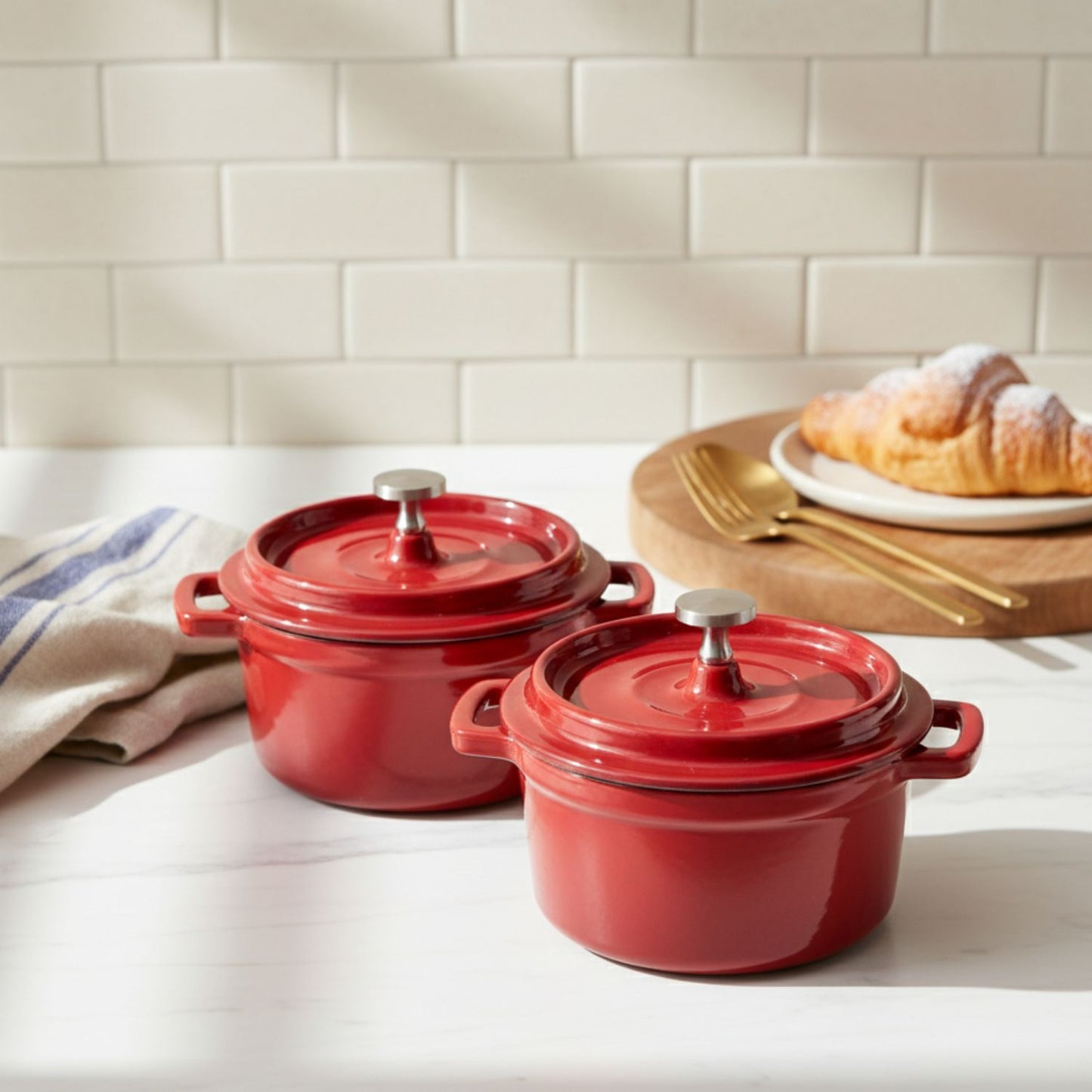 Mini Cast Iron Cocotte Set of 2