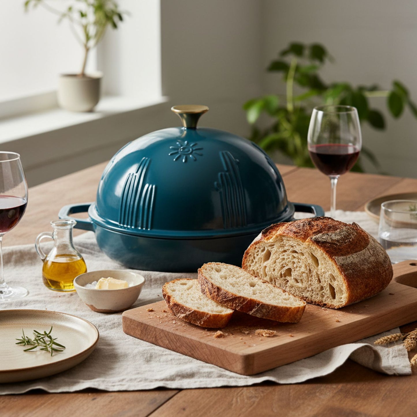 Enameled Cast Iron Bread Oven for Sourdough