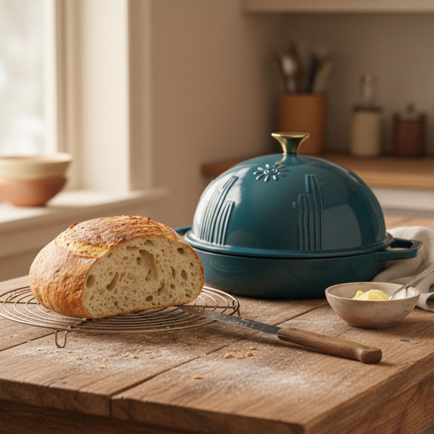 Enameled Cast Iron Bread Oven for Sourdough