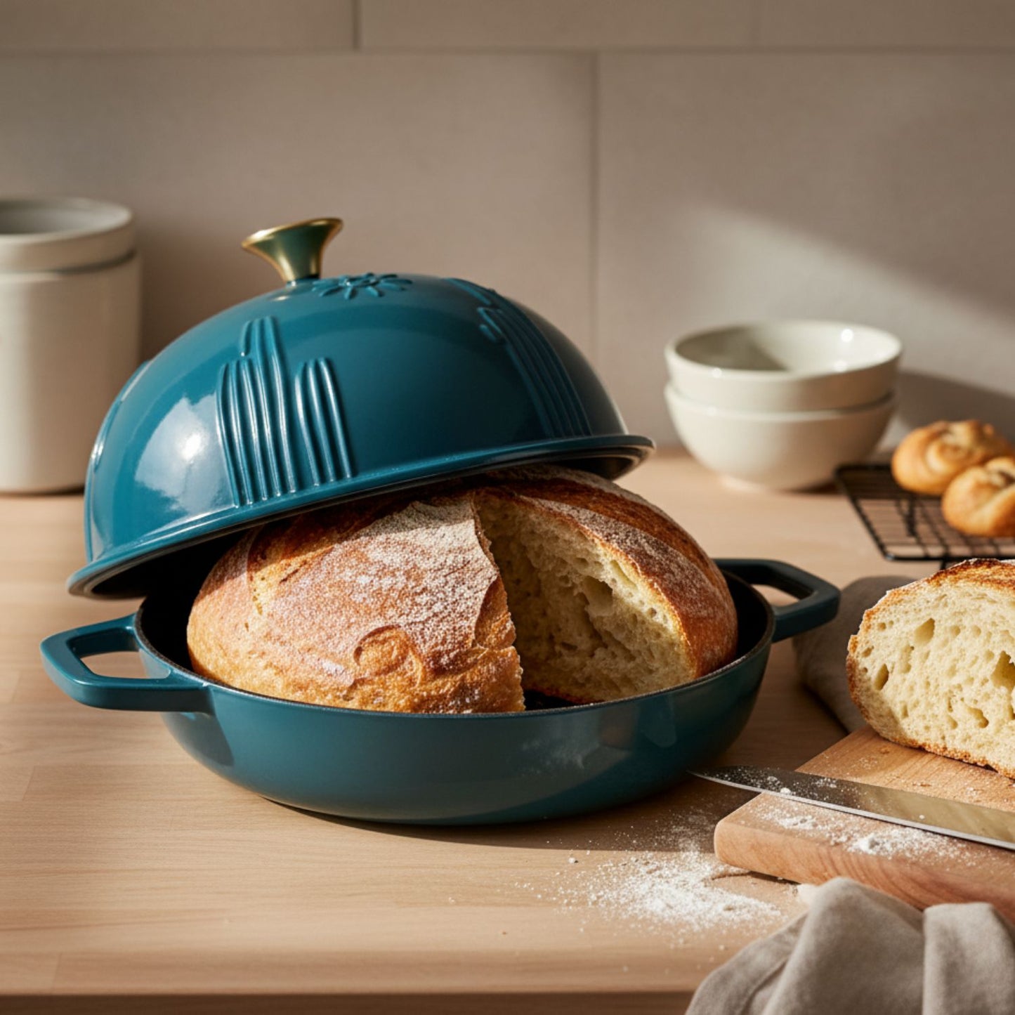 Enameled Cast Iron Bread Oven for Sourdough