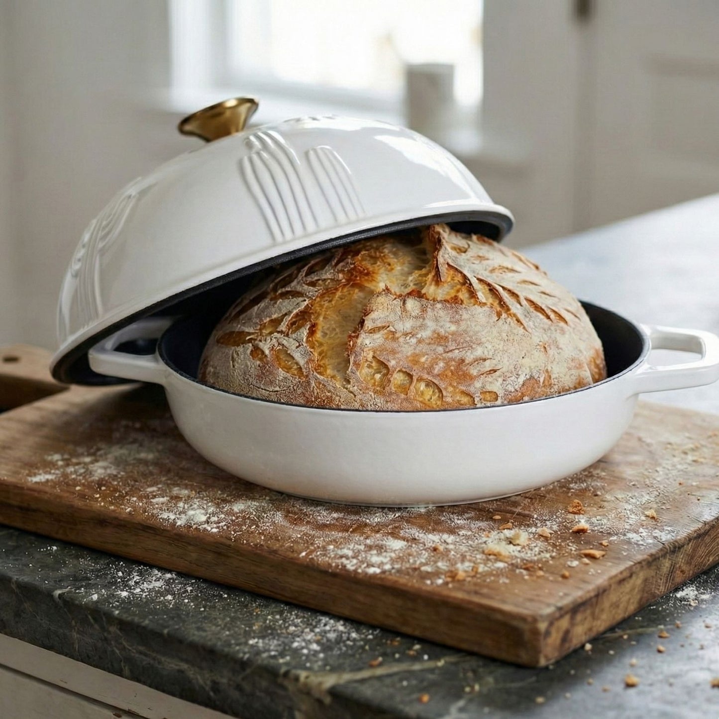 Enameled Cast Iron Bread Oven for Sourdough