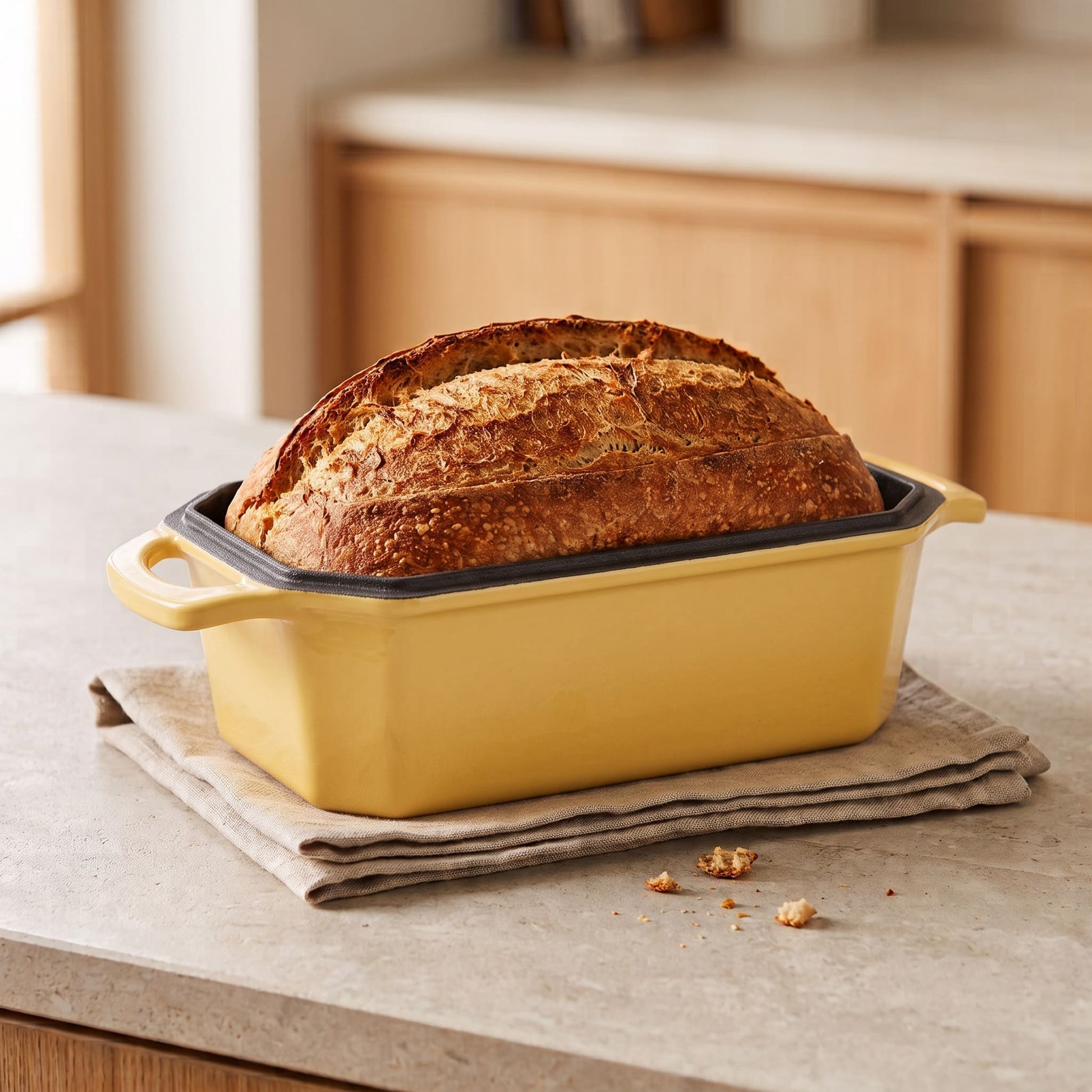 enameled cast iron loaf pan 8.5x4.5 Inch Butter yellow
