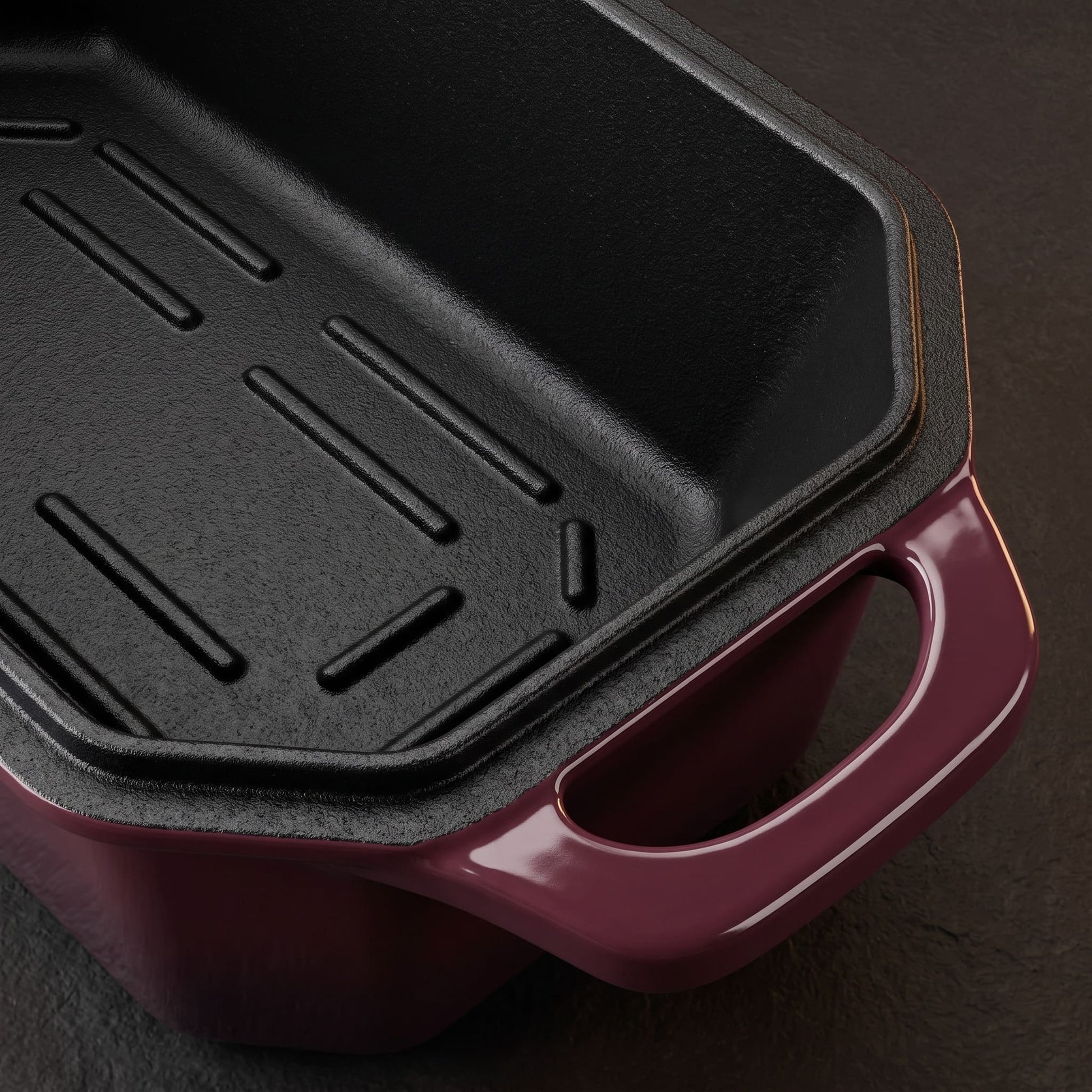 enameled cast iron loaf pan for sourdough sandwich loaves plum purple