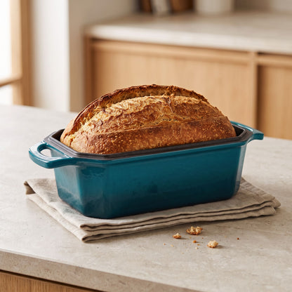enameled cast iron loaf pan 8.5x4.5 Inch deep cyan