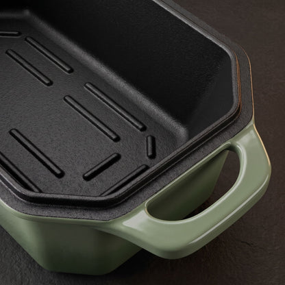 enameled cast iron loaf pan for sourdough sandwich loaves sage green