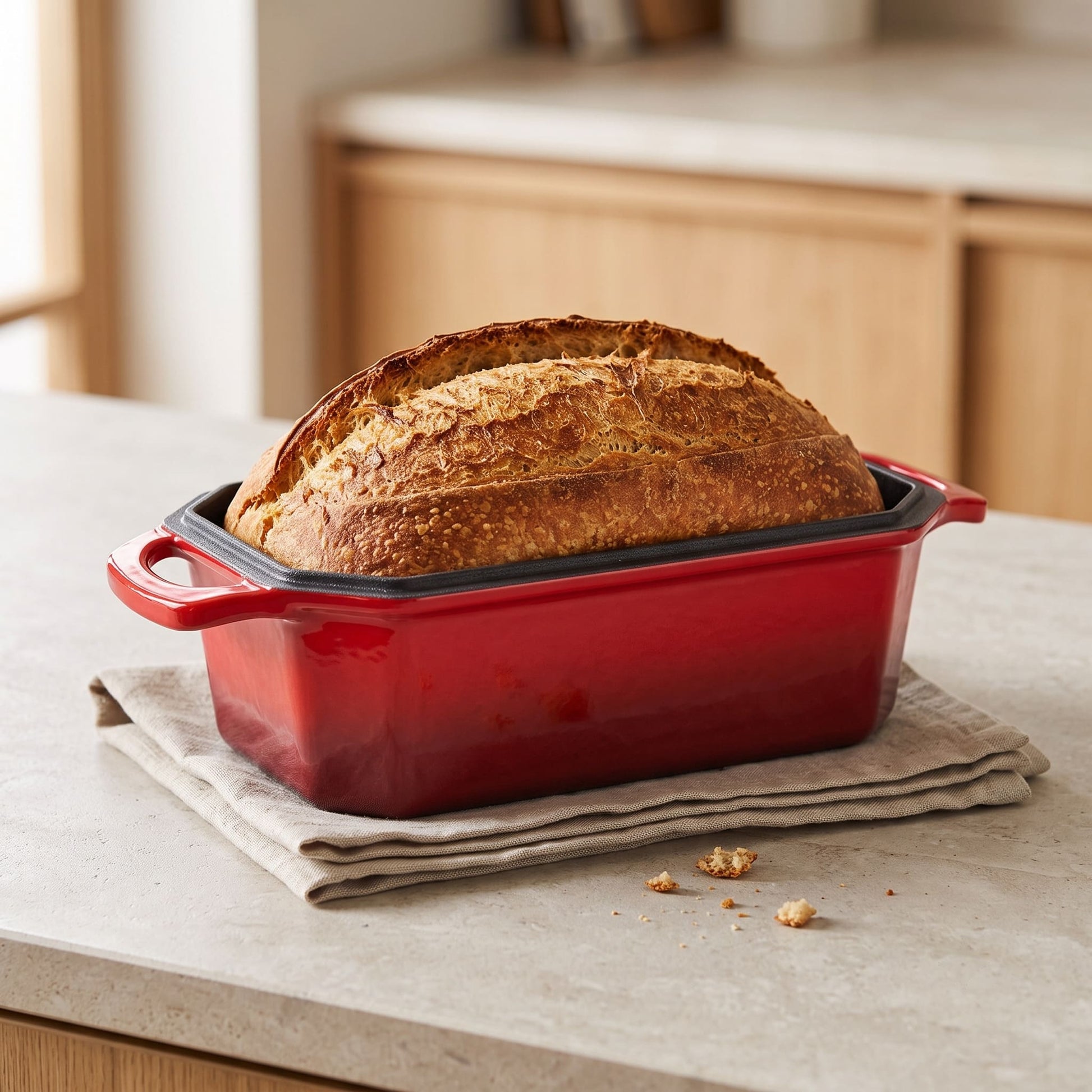 enameled cast iron loaf pan 8.5x4.5 Inch cherry red