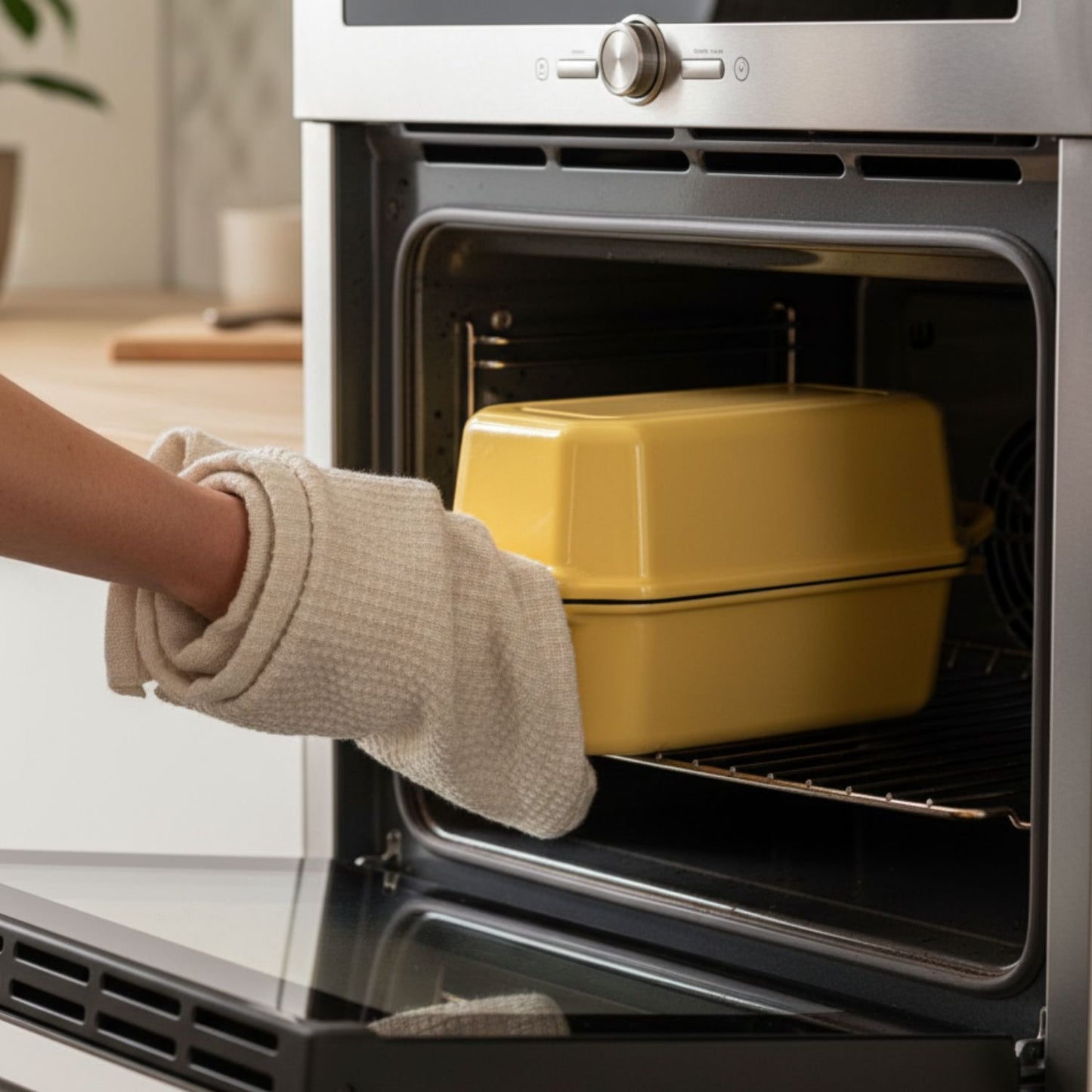 Rectangular Enameled Cast Iron Loaf Baker for Bread Baking