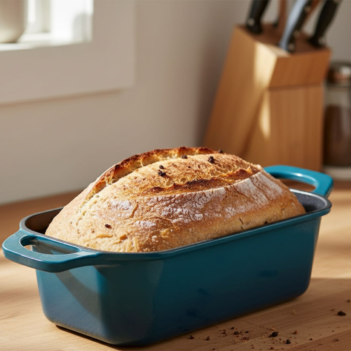 Rectangular Enameled Cast Iron Loaf Baker for Bread Baking