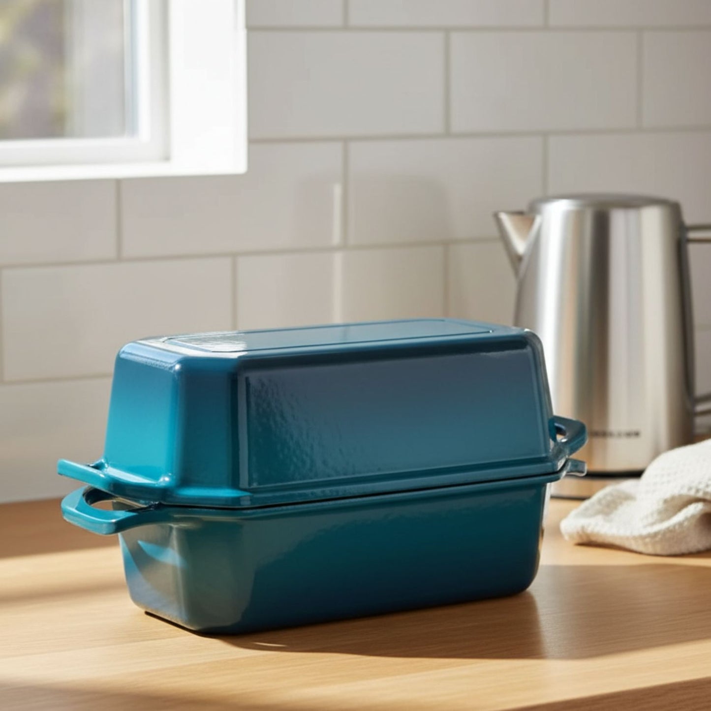 Rectangular Enameled Cast Iron Loaf Baker for Bread Baking