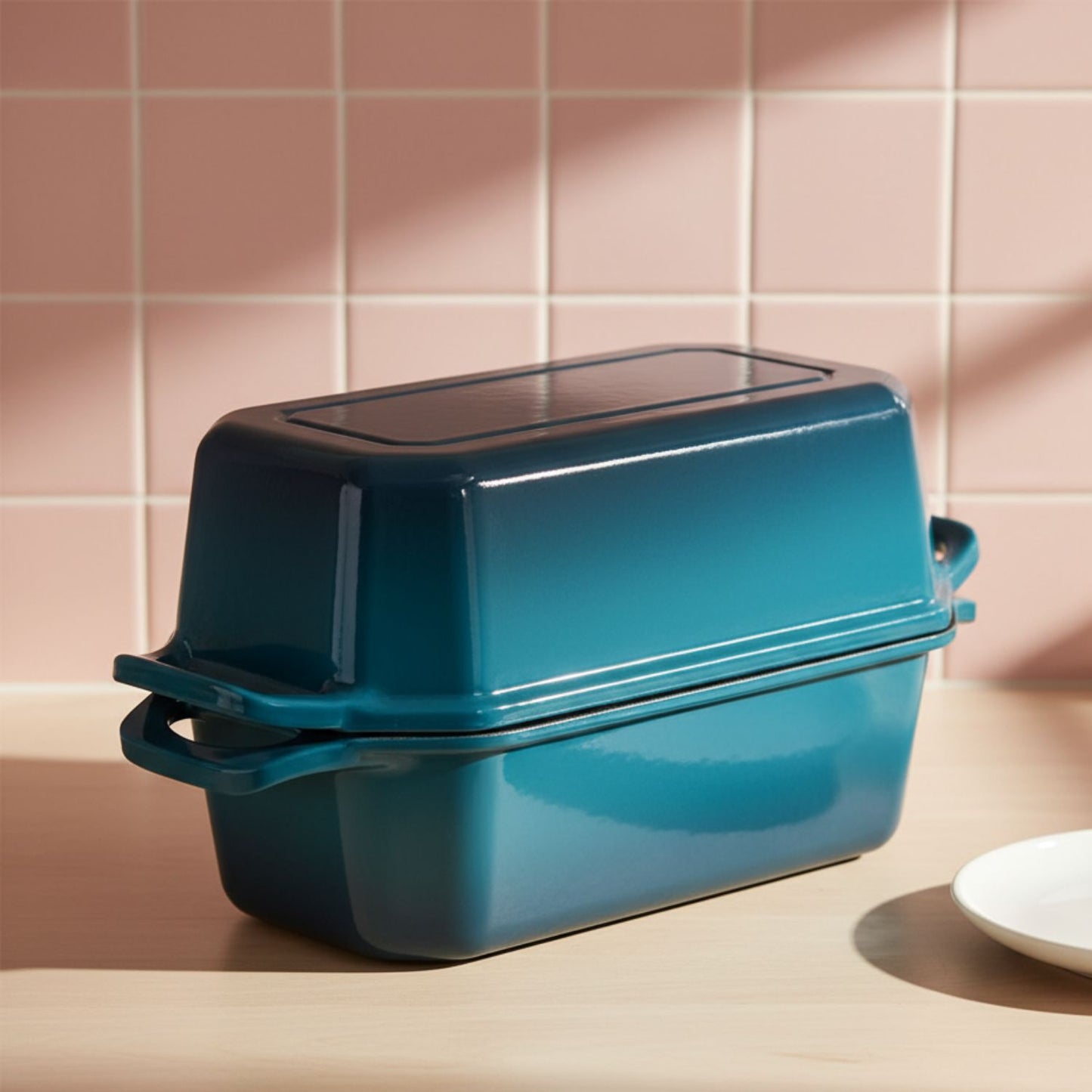 Rectangular Enameled Cast Iron Loaf Baker for Bread Baking