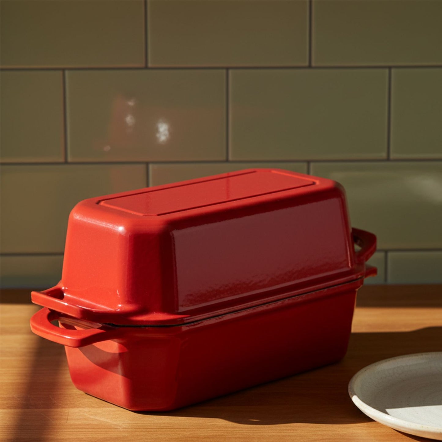 Rectangular Enameled Cast Iron Loaf Baker for Bread Baking