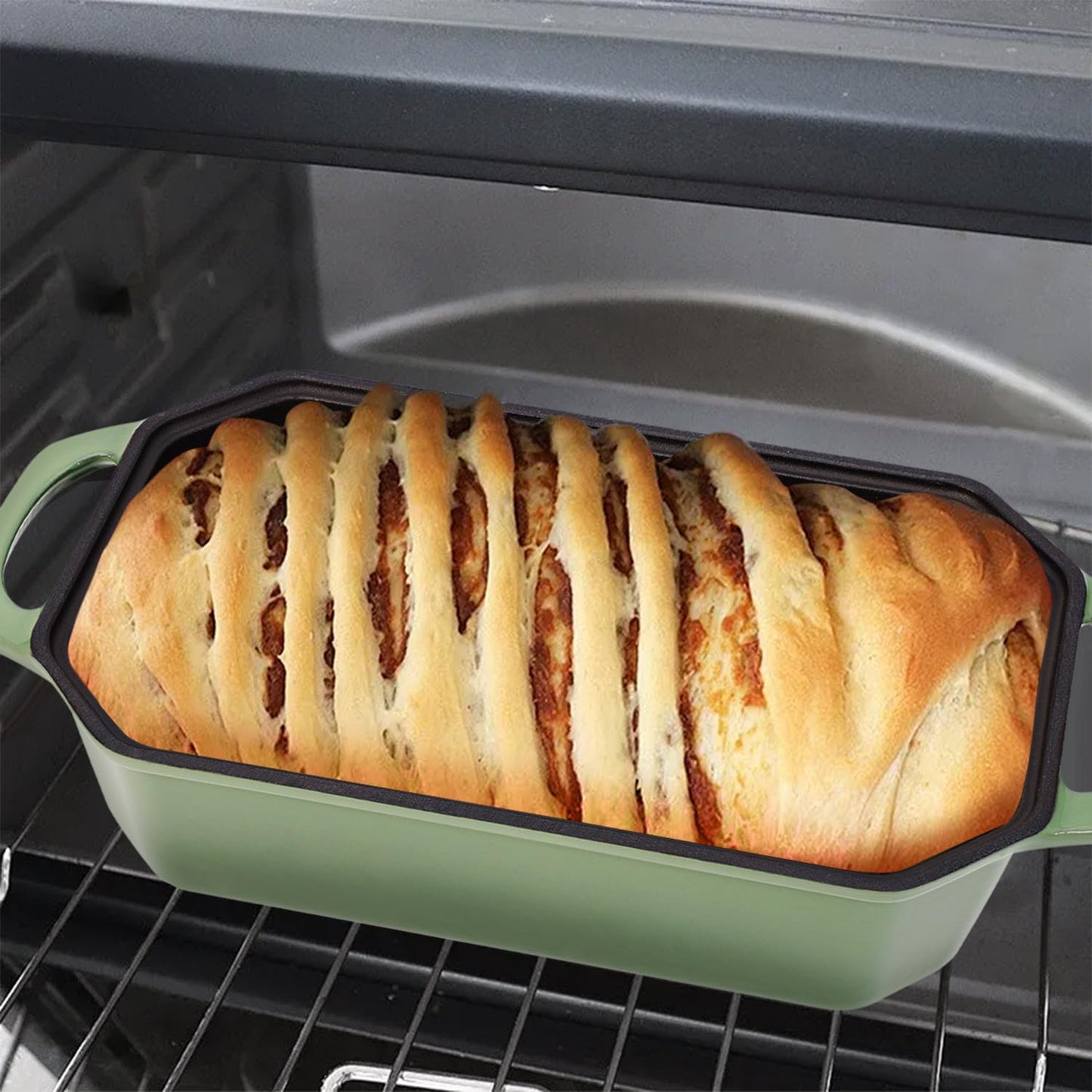 Flavehc Enameled Cast Iron Loaf Pan with Lid