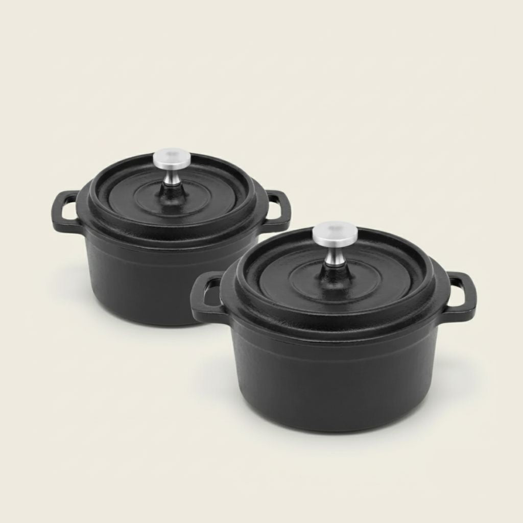 Mini Cast Iron Dutch Ovens, Set of 2