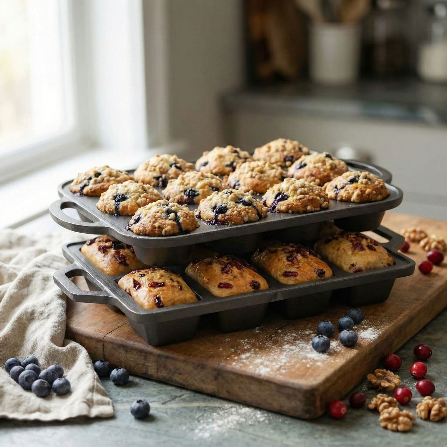 Cast Iron Muffin & Mini Loaf Set