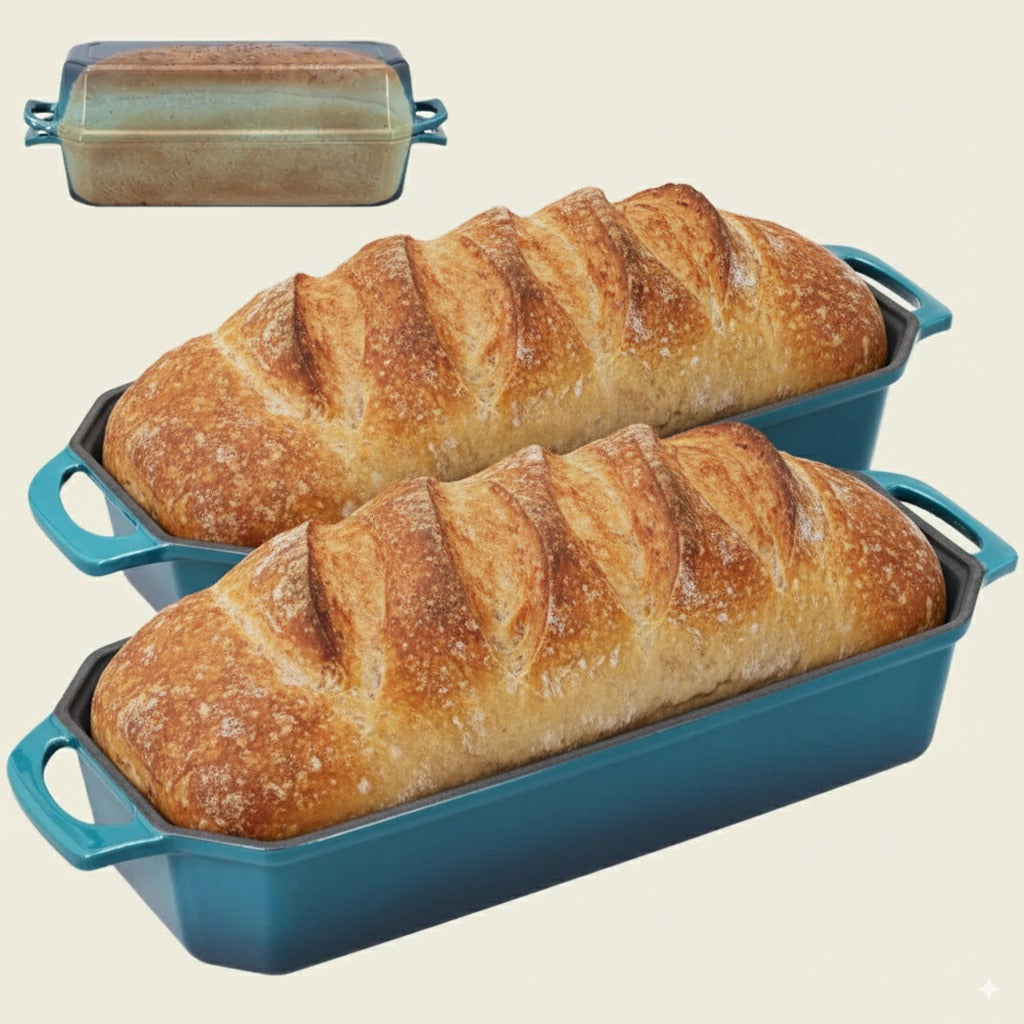 Flavehc 2-Piece Enameled Cast Iron Loaf Pan Set